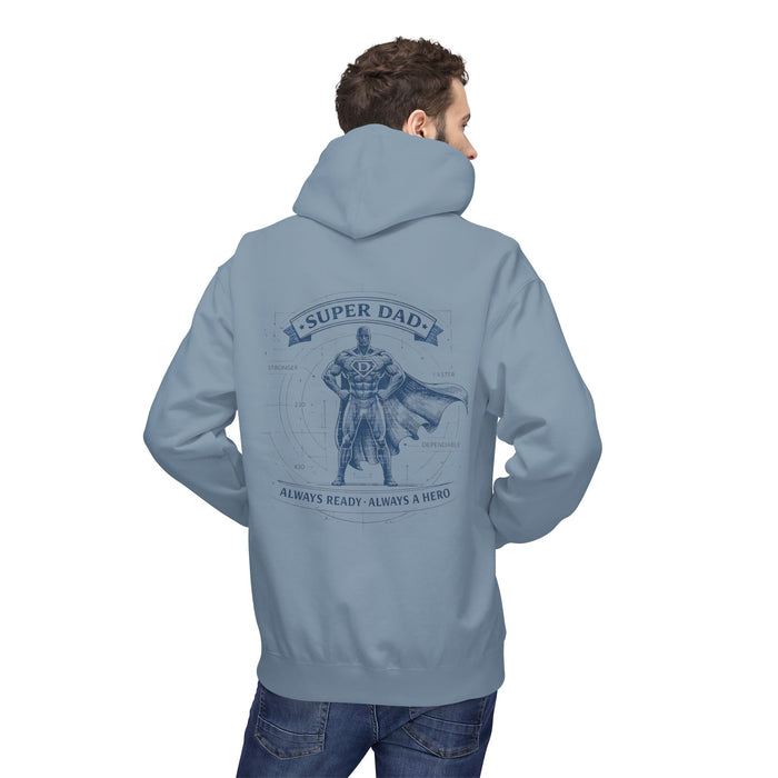 Super Dad Hoodie — "Always Ready, Always a Hero" Graphic Pullover