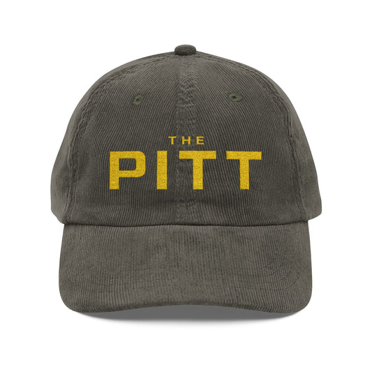 Vintage Corduroy Cap — Embroidered "THE PITT" Retro Baseball Hat - Creations by Chris and Carlos