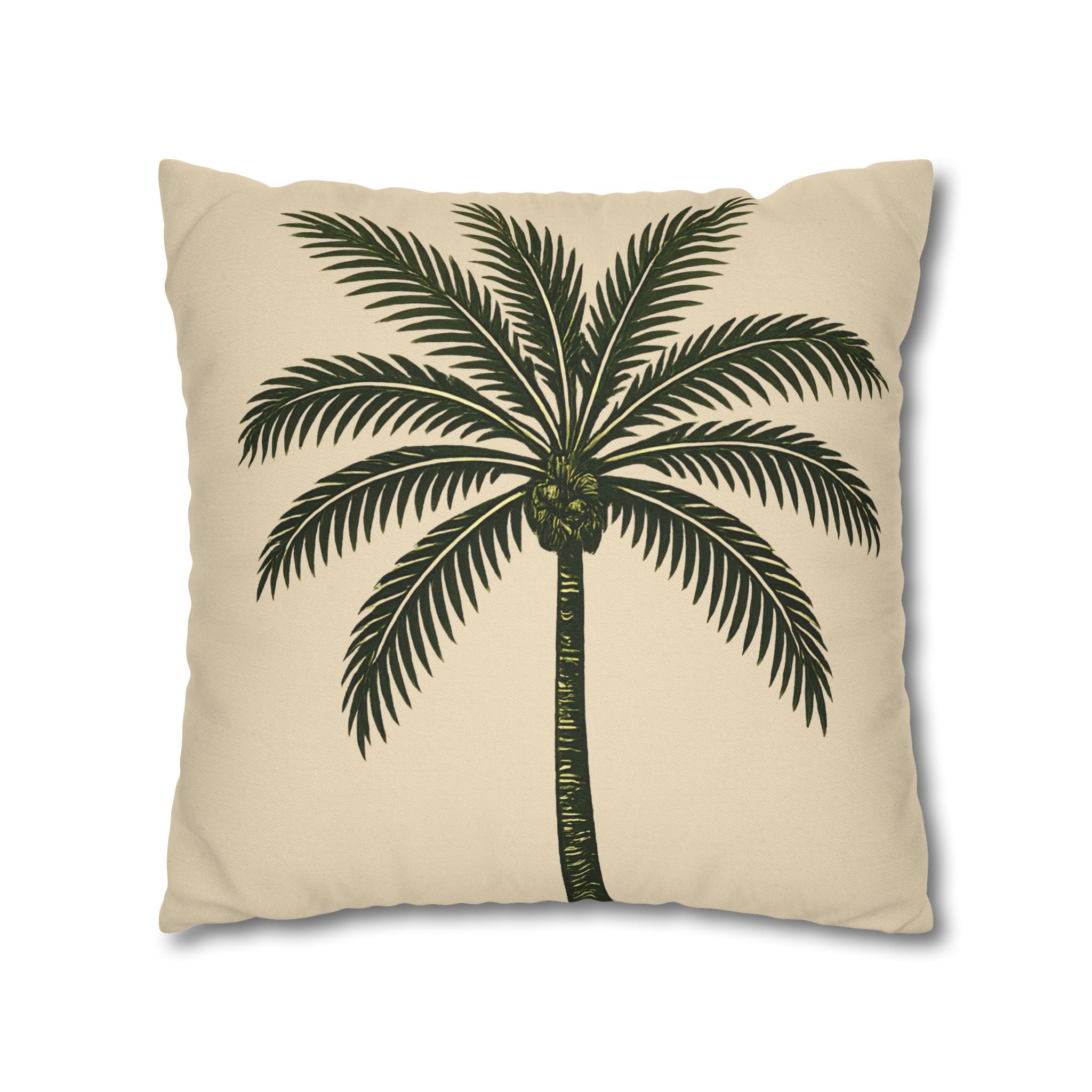 Palm Tree Throw Pillowcase — Tropical Decorative Pillow Cover - Creations by Chris and Carlos