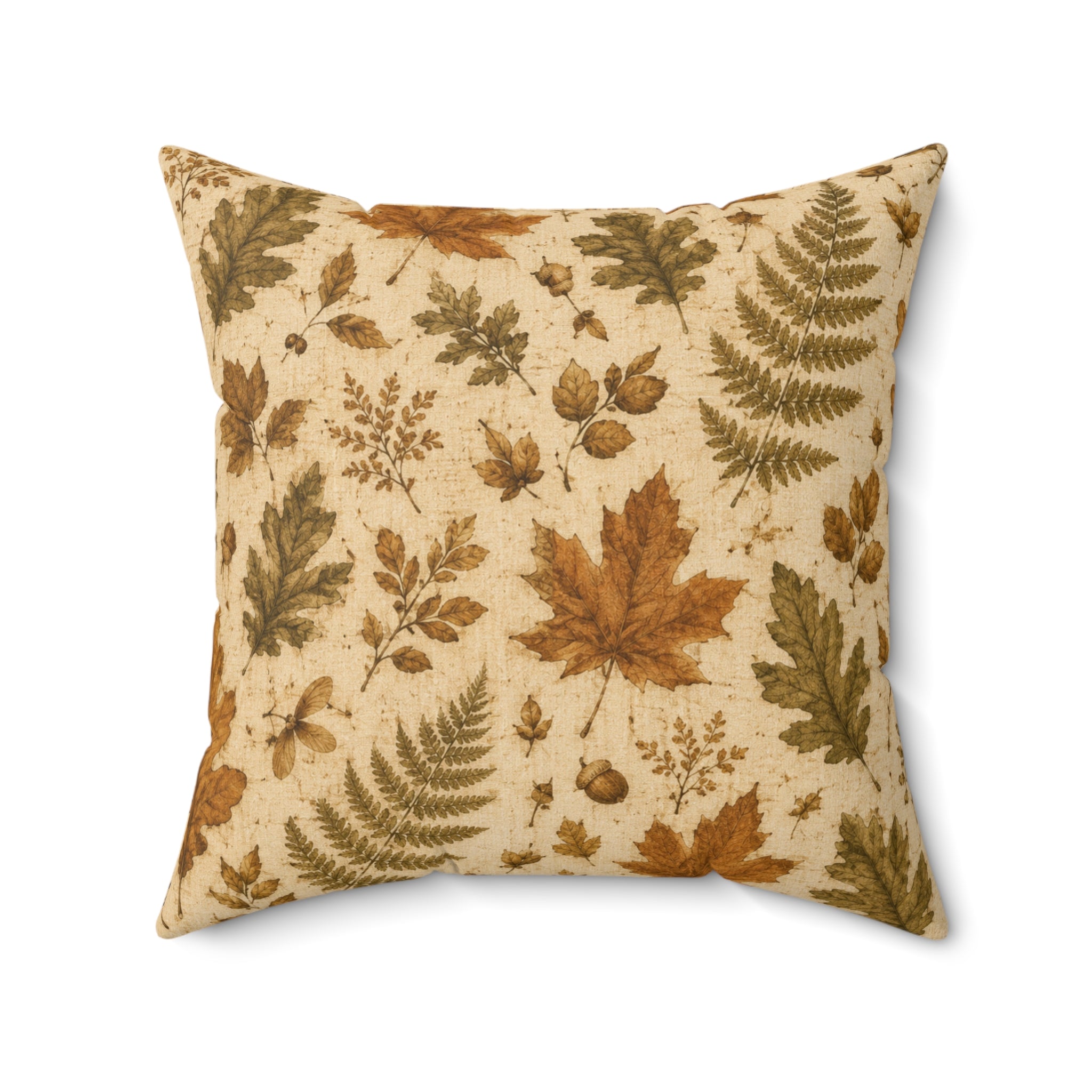 Old Soul Harvest™ Pressed Autumn Leaves Throw Pillow - Throw Pillow from Old Soul Harvest Campfire Circle