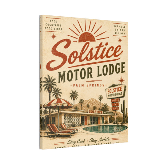 Solstice Motor Lodge Vintage Palm Springs Canvas Print - Creations by Chris and Carlos