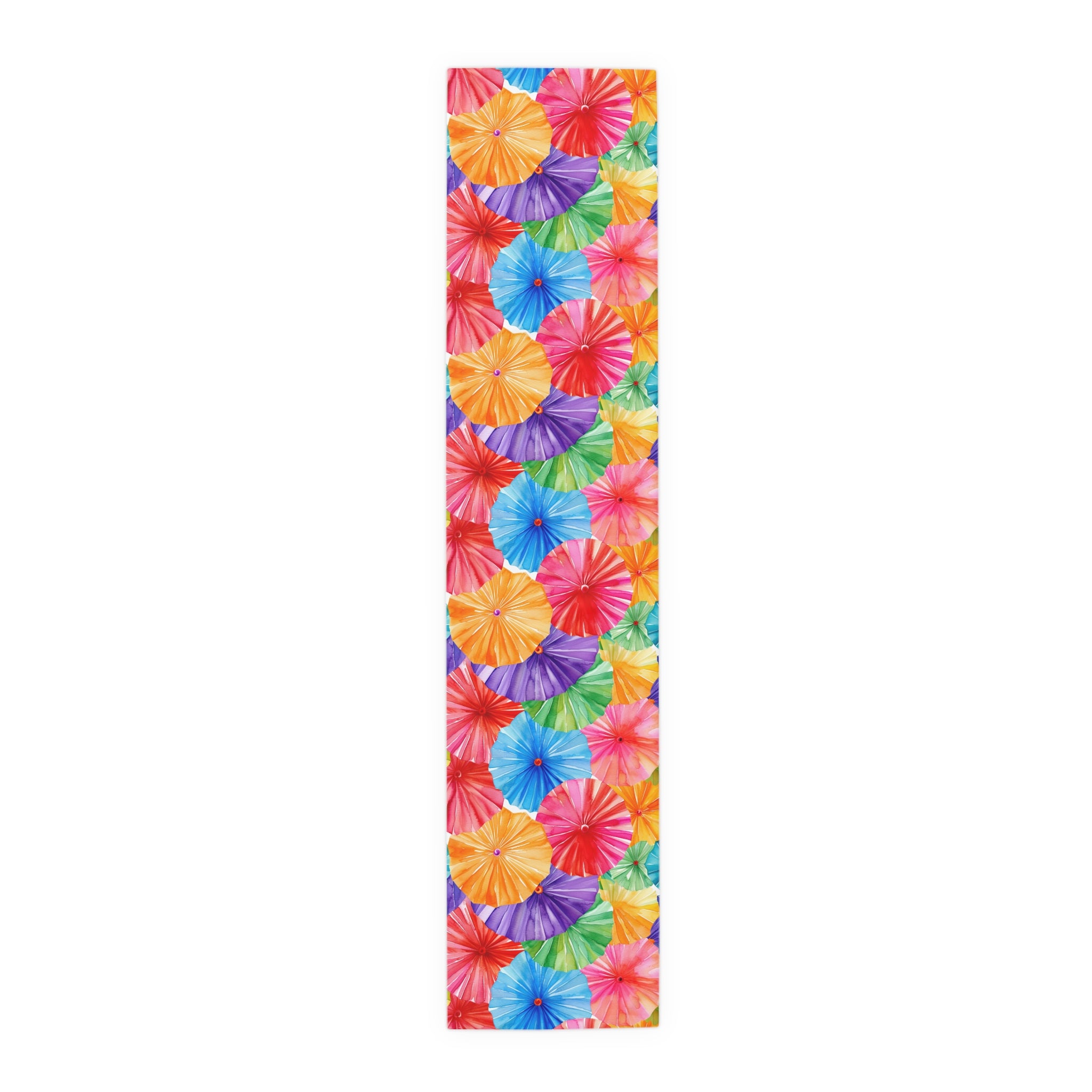 Floral Parasol Pattern Table Runner — Colorful Summer Umbrella Design - Creations by Chris and Carlos