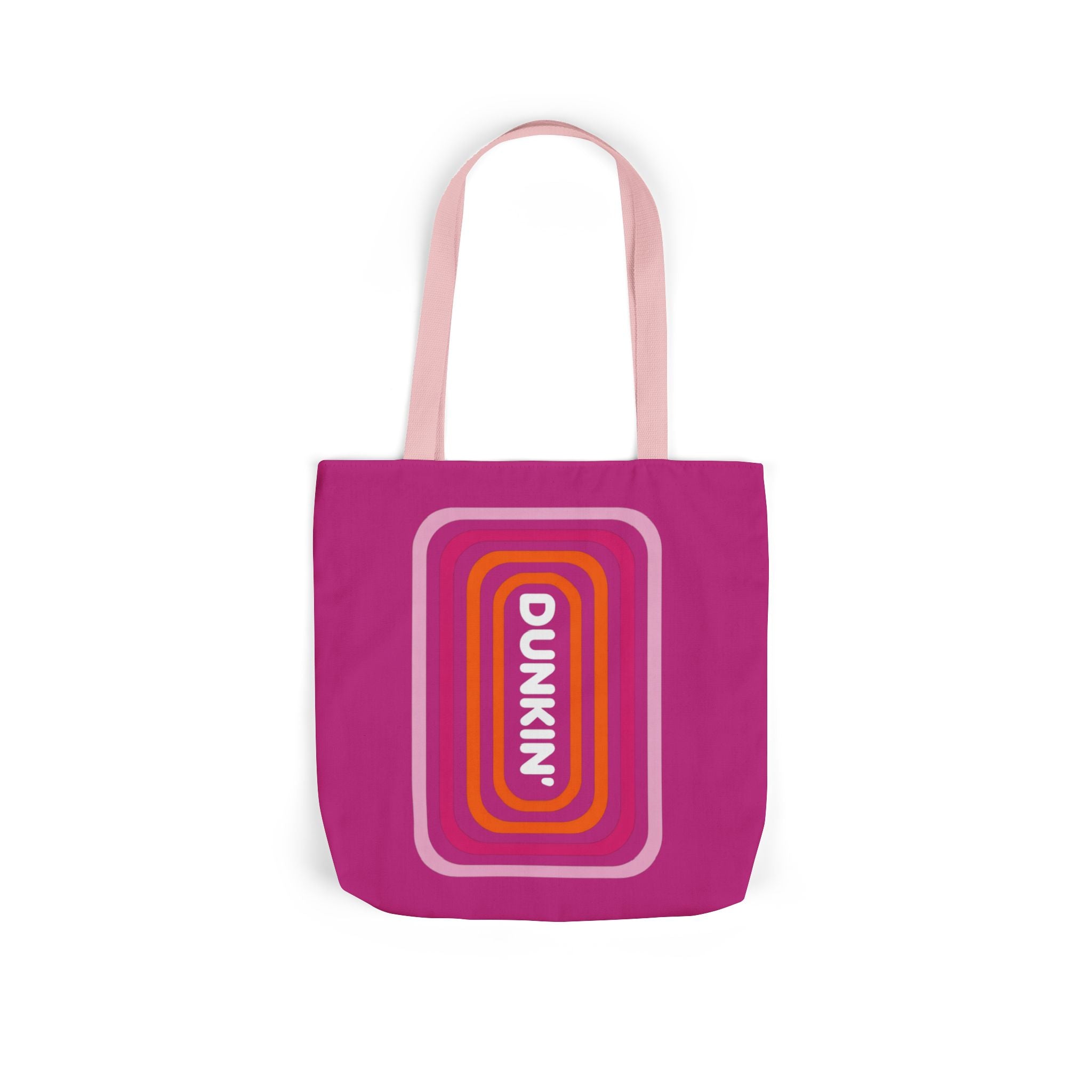 Tote Bag — Retro Pink 'Dunkin' Logo' Canvas Tote - Creations by Chris and Carlos