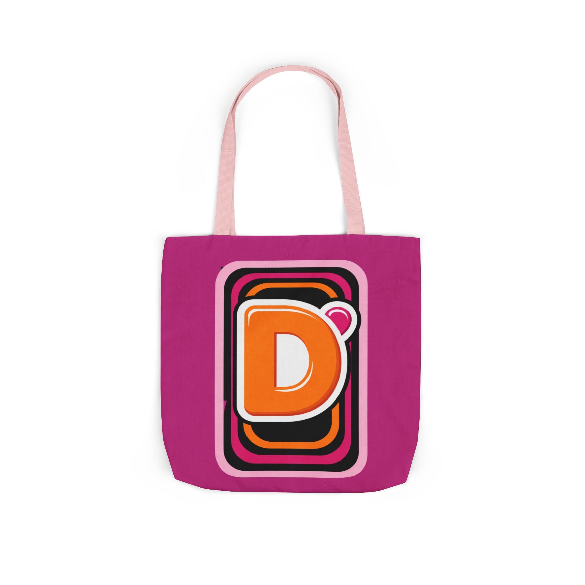 Tote Bag — Retro Pink 'Dunkin' D Logo' Canvas Tote - Creations by Chris and Carlos