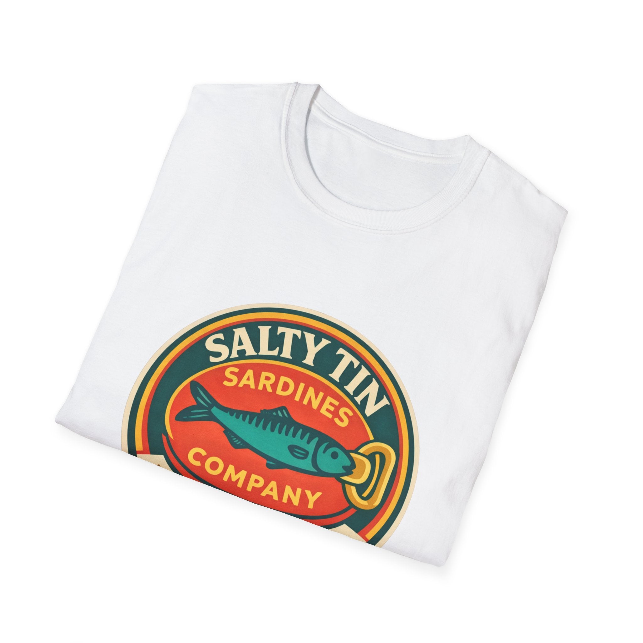 Salty Tin Sardines Vintage Logo T-Shirt - Creations by Chris and Carlos
