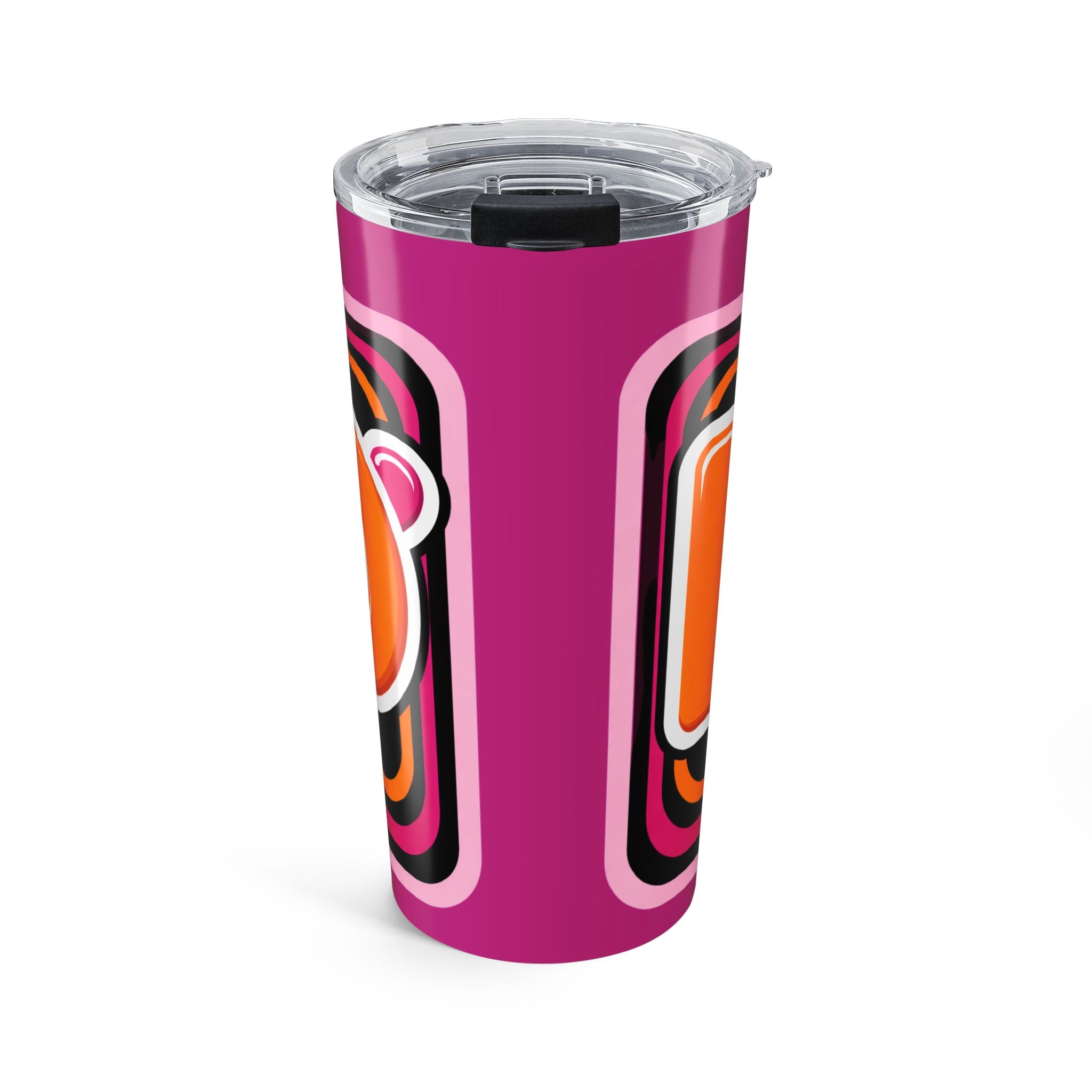 Dunkin Retro Pink Geometric 20oz Tumbler – Insulated Travel Cup - Creations by Chris and Carlos