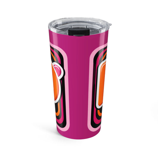 Dunkin Retro Pink Geometric 20oz Tumbler – Insulated Travel Cup - Creations by Chris and Carlos
