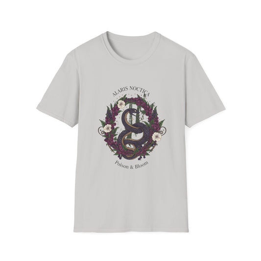 Snake & Wreath Graphic T-Shirt — 'Alarm's Nothing' Floral Gothic Tee - Creations by Chris and Carlos