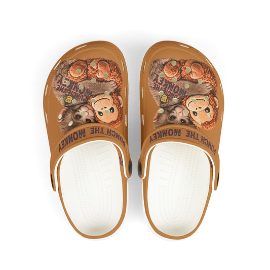 Kids Punch the Monkey Graphic Foam Clogs — "Punch the Monkey" Printed Slip‑On Shoes - Creations by Chris and Carlos