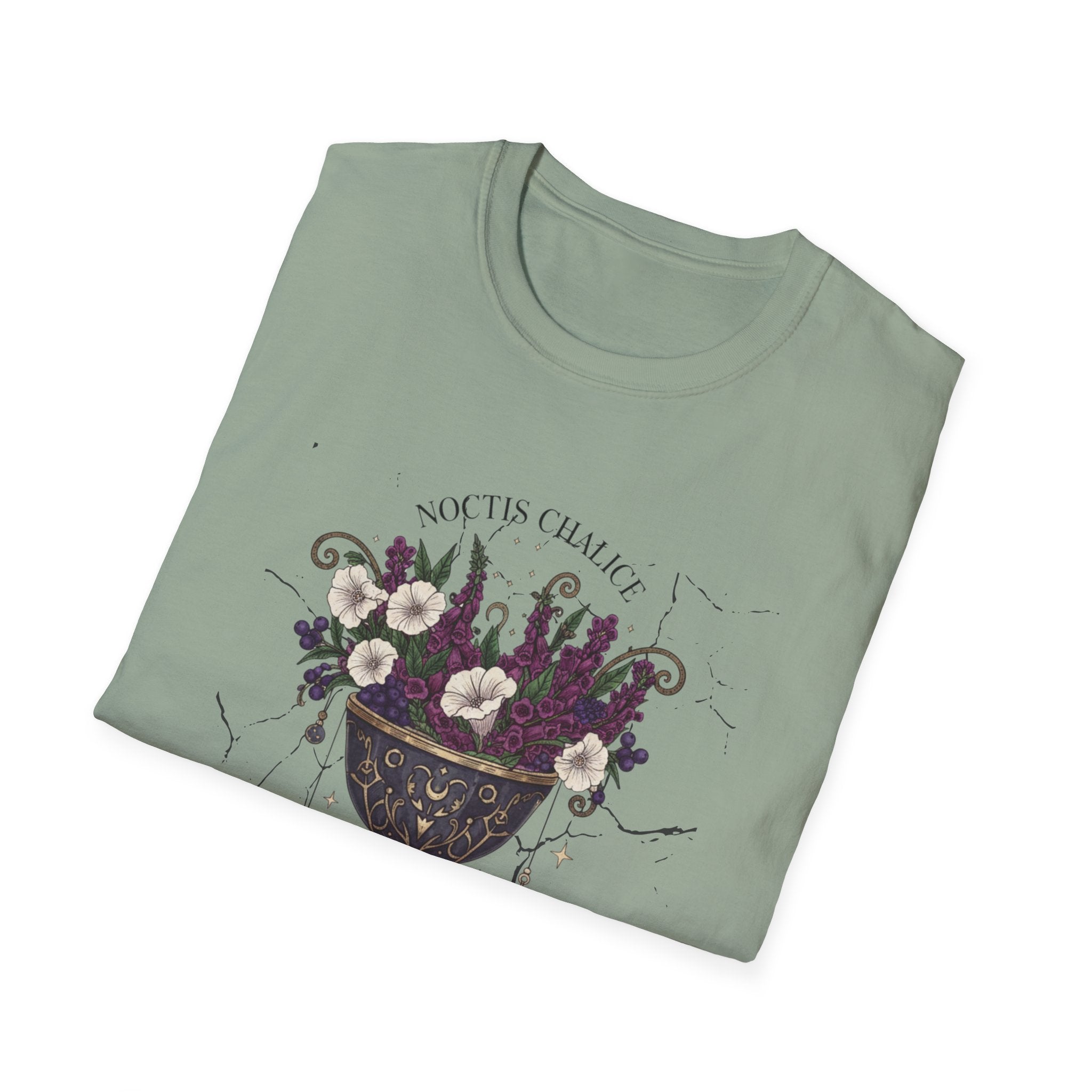 Occult Floral Chalice T-Shirt — 'Make Tea, Change Fate' Mystic Gothic Tee - Creations by Chris and Carlos