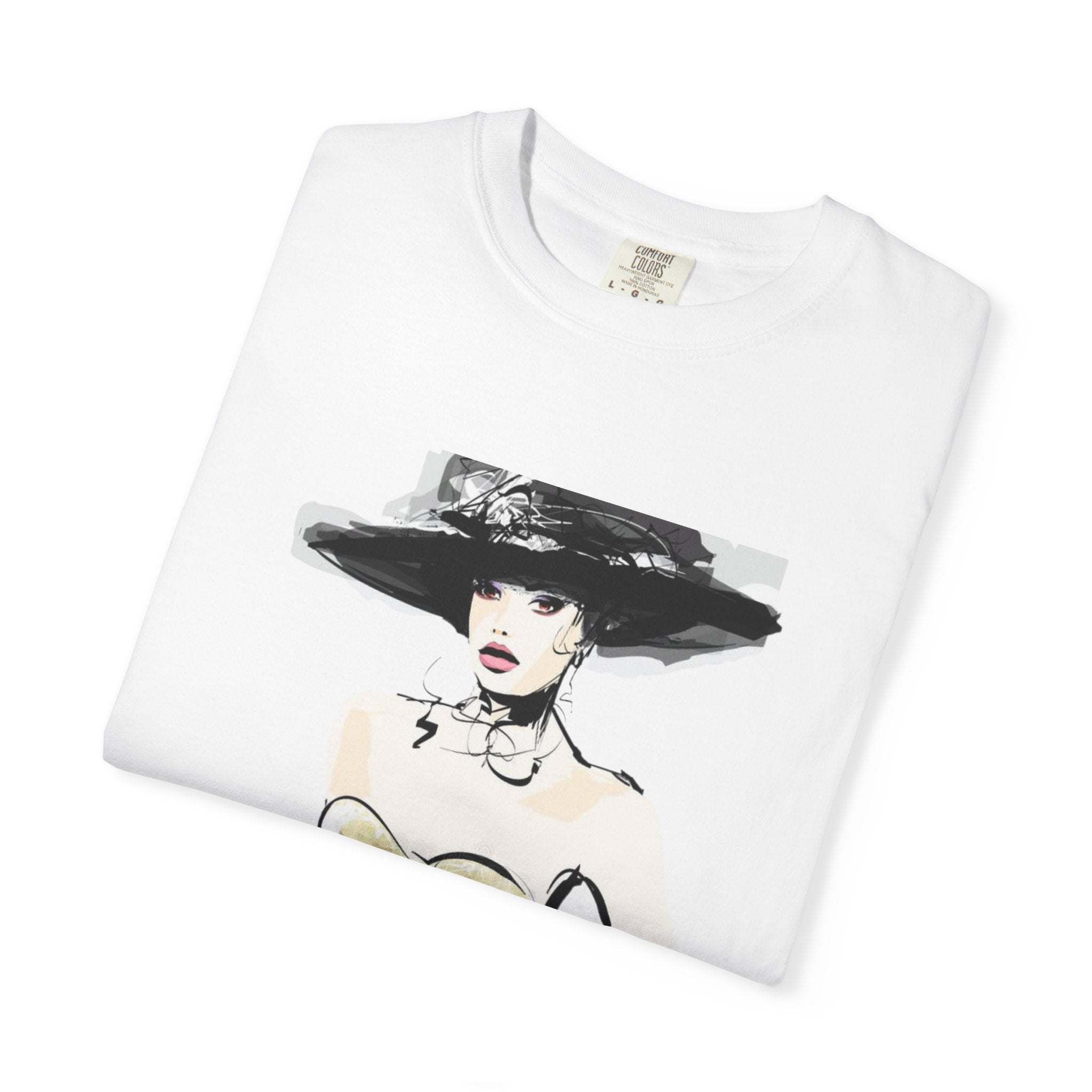Fashion Illustration Tee — Vintage Chic Lady Graphic T-Shirt - Creations by Chris and Carlos