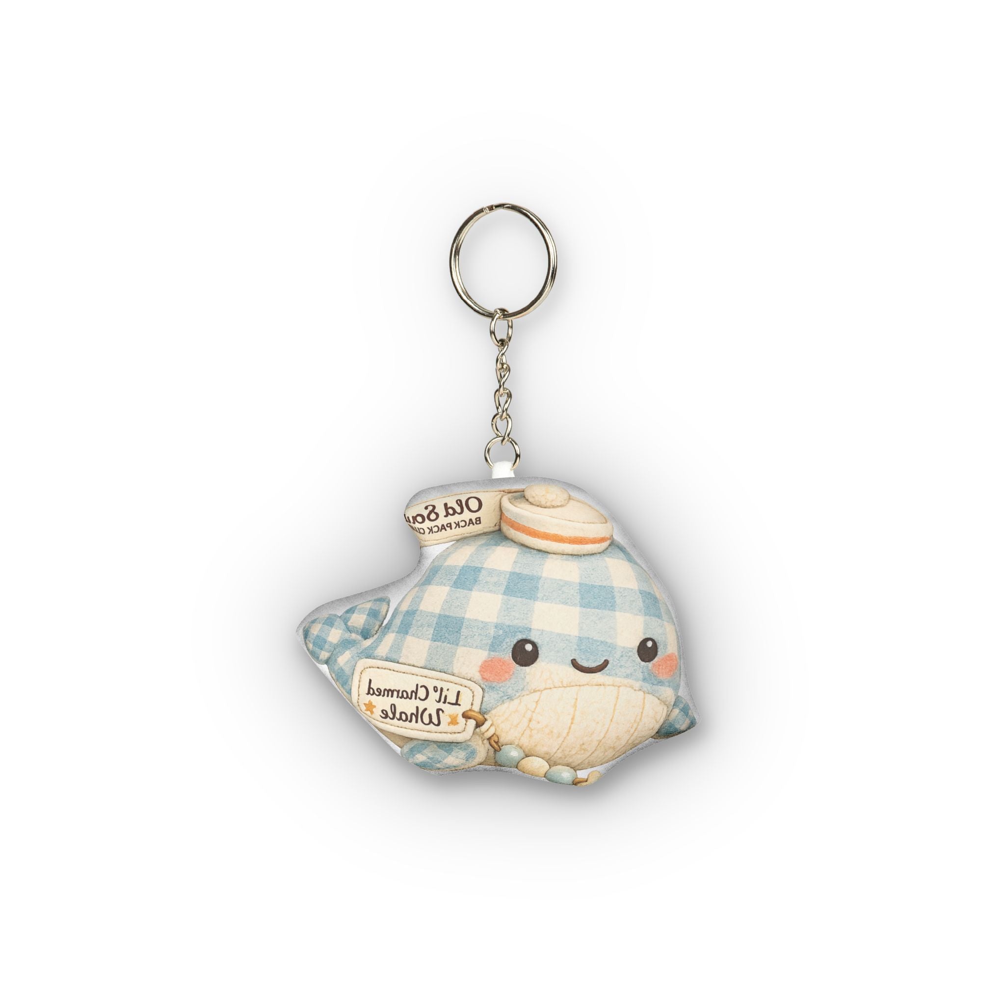 Kawaii Checkered Whale Plush Keychain – Cute Mini Custom Shape Bag Charm - Creations by Chris and Carlos