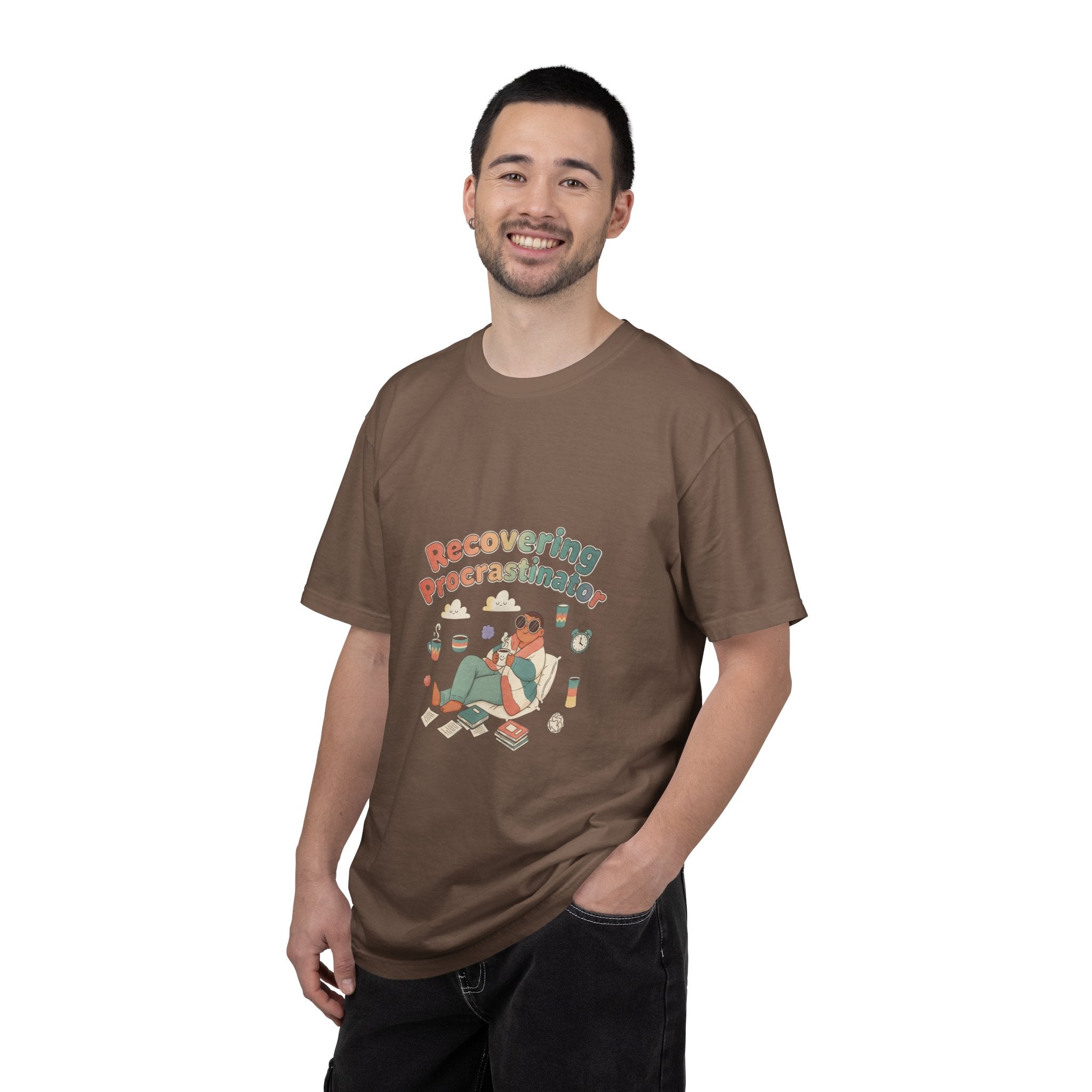 T-Shirt — "Recovering Procrastinator" Funny Retro Graphic Tee - Creations by Chris and Carlos