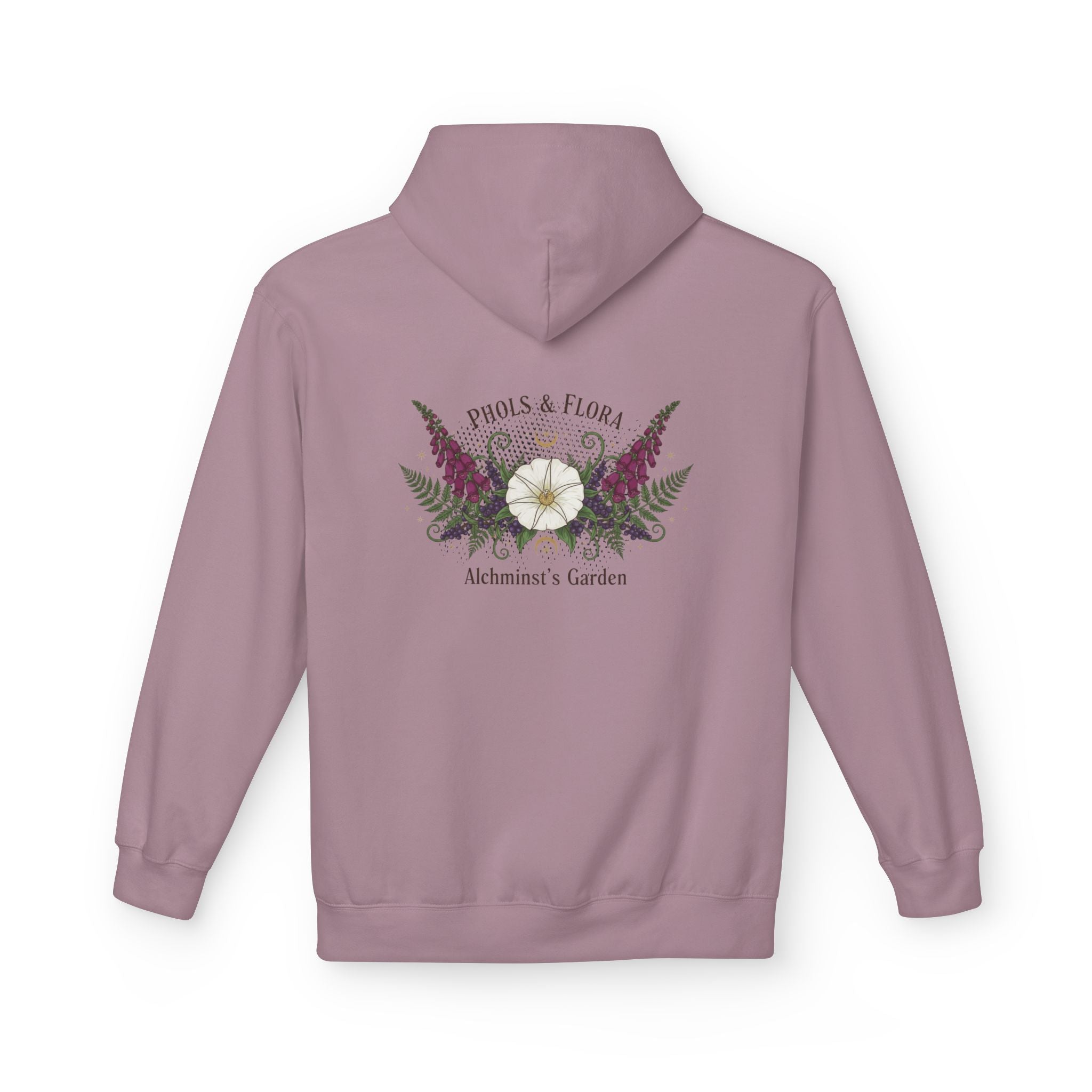 Botanical Alchemist Hoodie — Phols & Flora "Alchimist’s Garden" Floral Back Print - Creations by Chris and Carlos