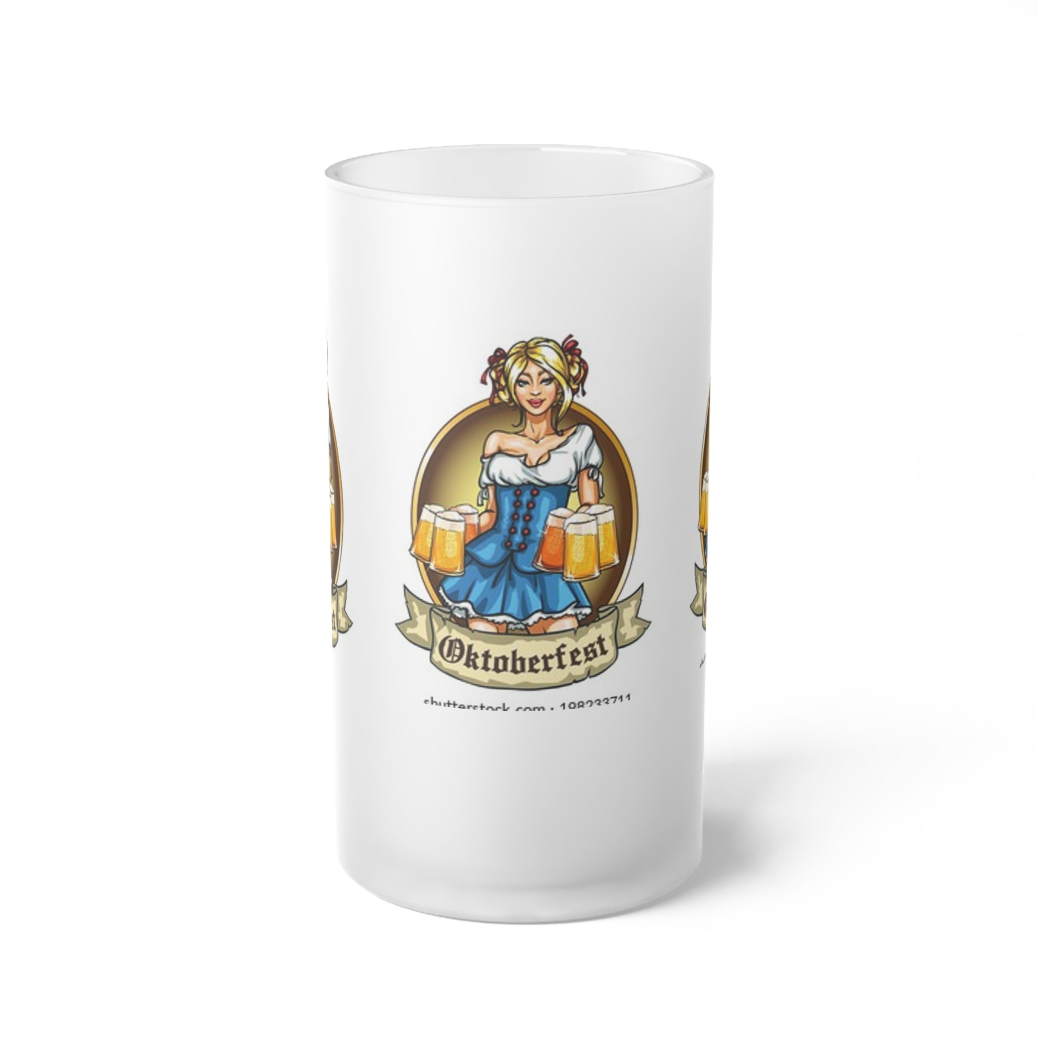 Oktoberfest- Frosted Glass Beer Mug - Creations by Chris and Carlos