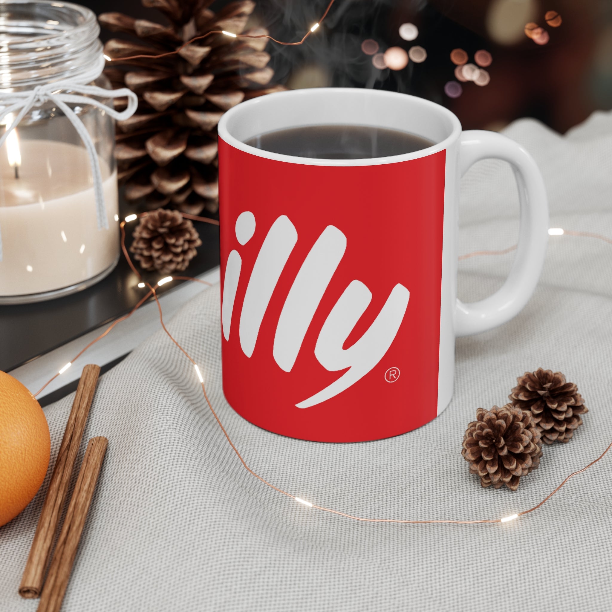 Illy coffee- White Ceramic Mug - Creations by Chris and Carlos