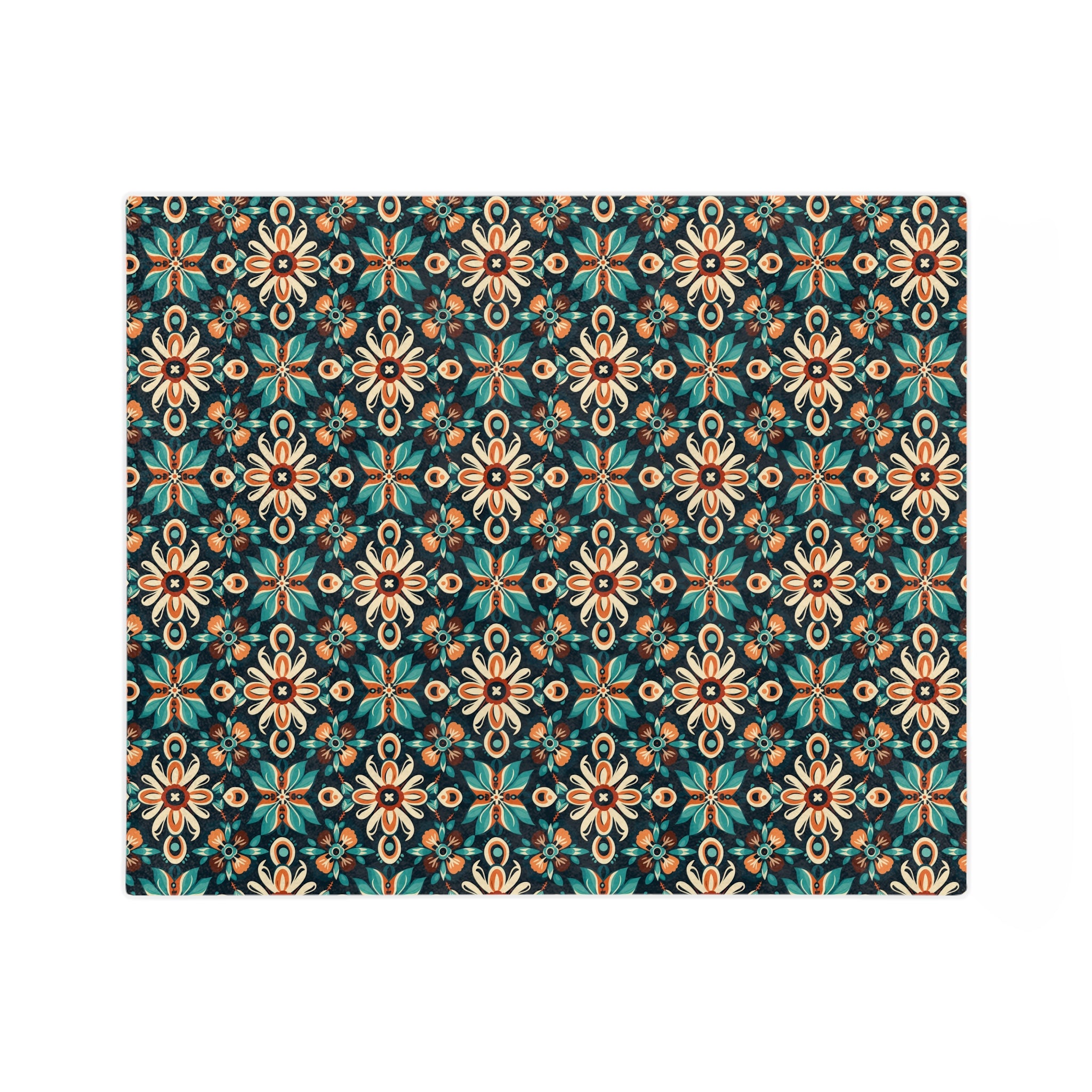 Sol y Alegría (Sun and Joy) Collection-Bohemian Tile Velveteen Microfiber Blanket - Creations by Chris and Carlos