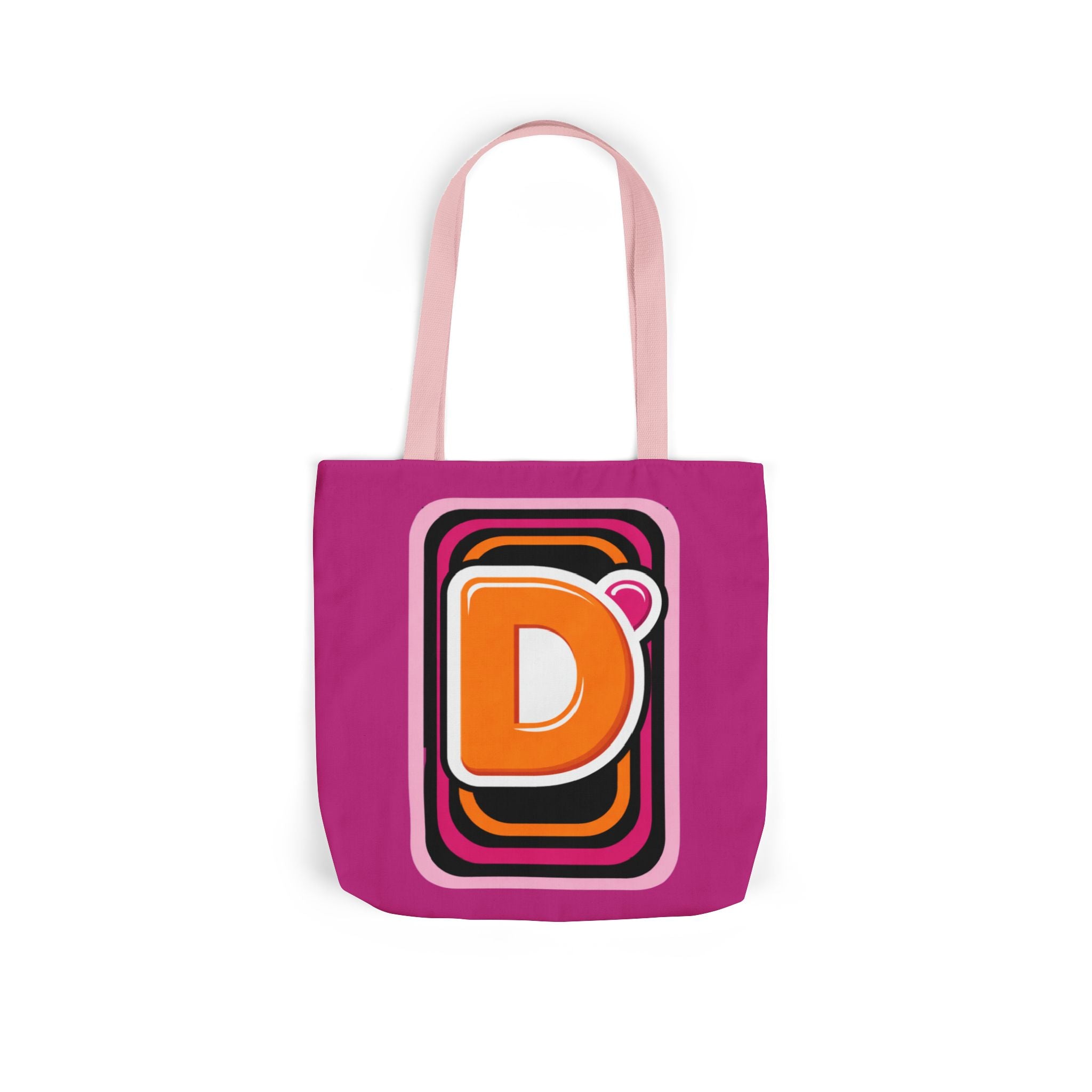 Tote Bag — Retro Pink 'Dunkin' D Logo' Canvas Tote - Creations by Chris and Carlos