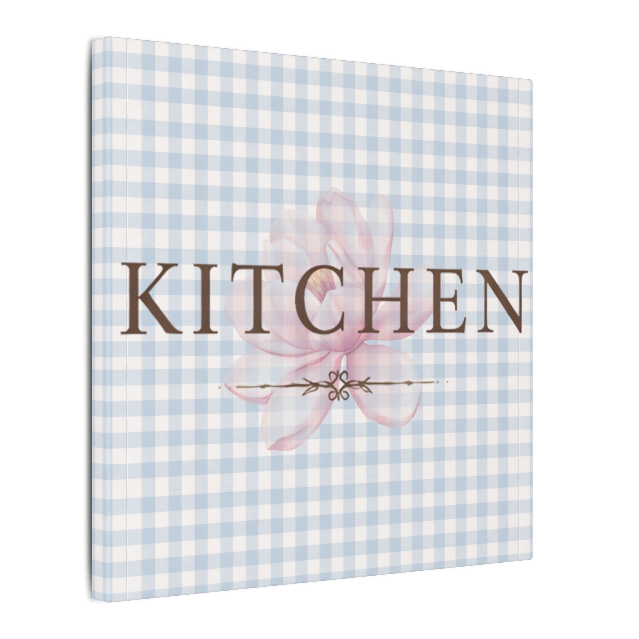 Home Plaid Canvas Wall Art — Farmhouse Floral Matte Stretched Canvas - Creations by Chris and Carlos