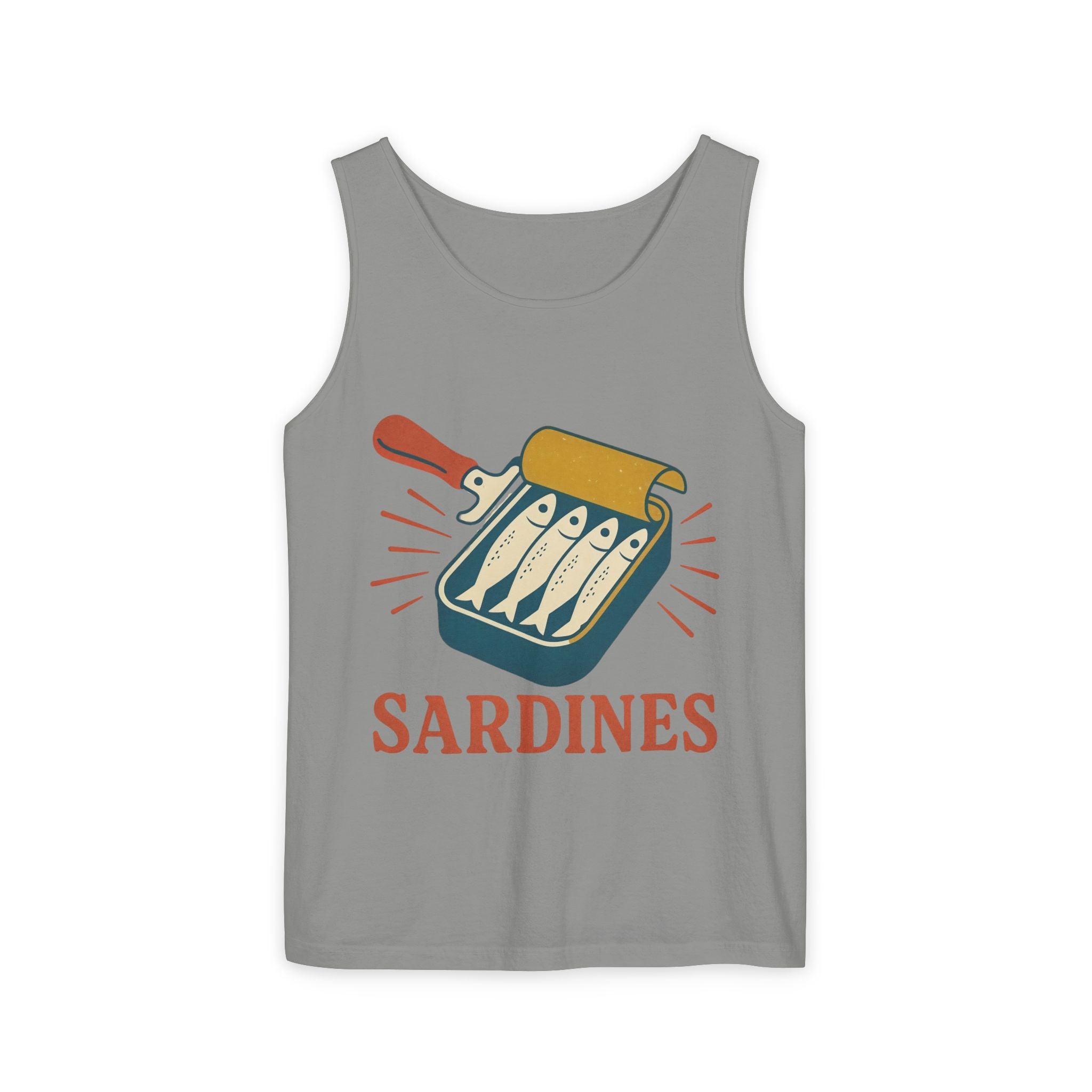 Sardines Graphic Tank Top — Retro Canned Fish Illustration - Creations by Chris and Carlos