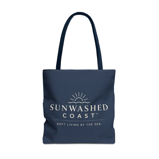 Sunwashed Coast Tote Bag — 'Soft Living by the Sea' Coastal Canvas Shopper - Creations by Chris and Carlos