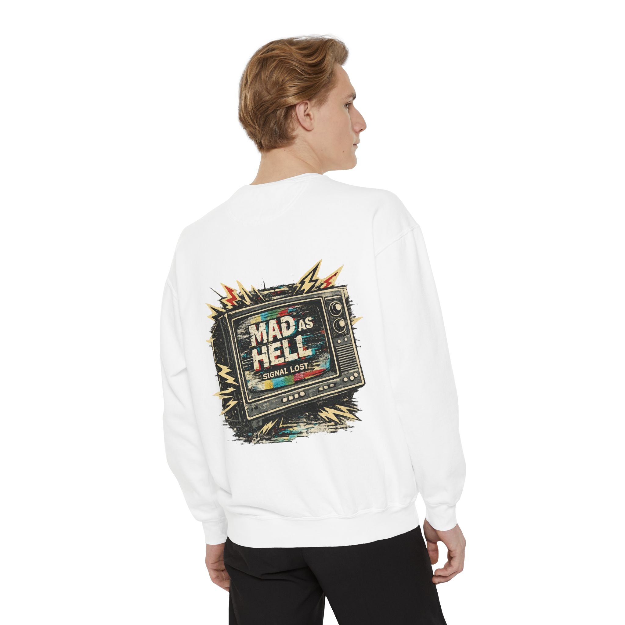 Mad As Hell TV Network Sweatshirt — Vintage Protest Graphic Crewneck - Creations by Chris and Carlos