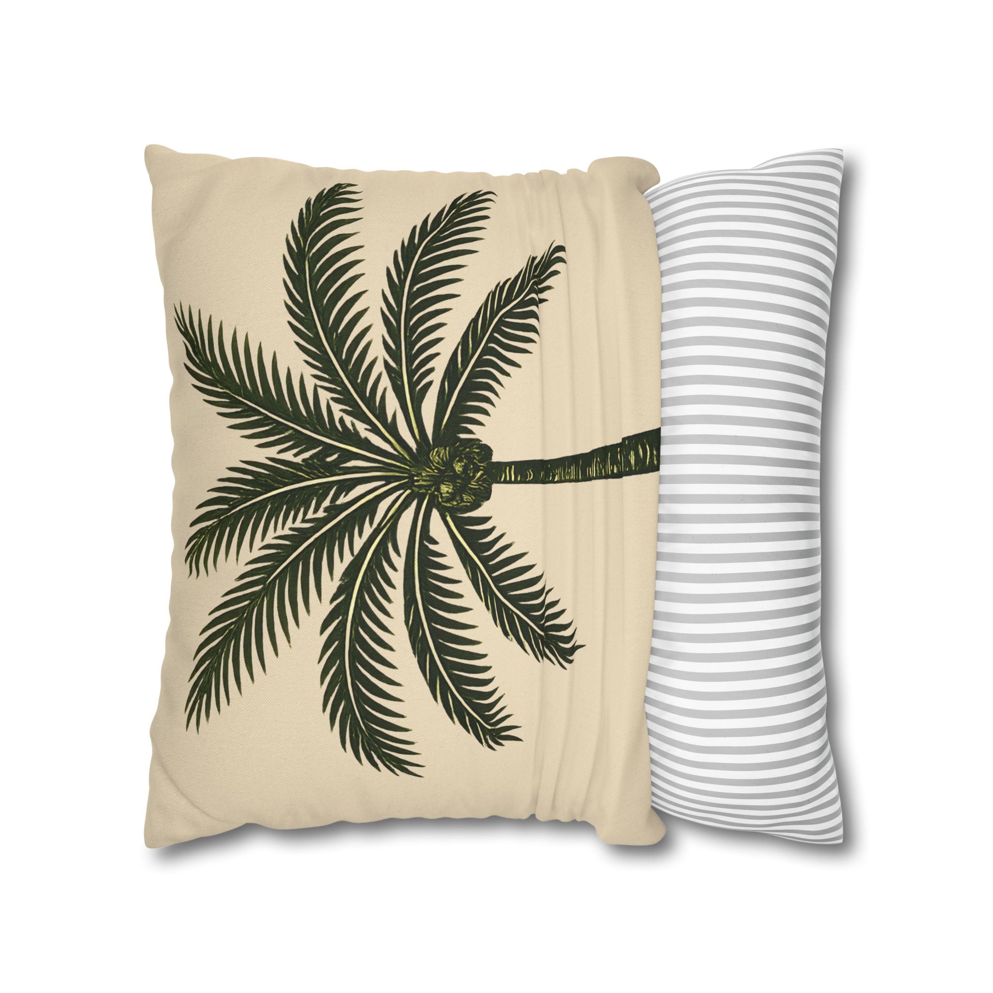 Palm Tree Throw Pillowcase — Tropical Decorative Pillow Cover - Creations by Chris and Carlos
