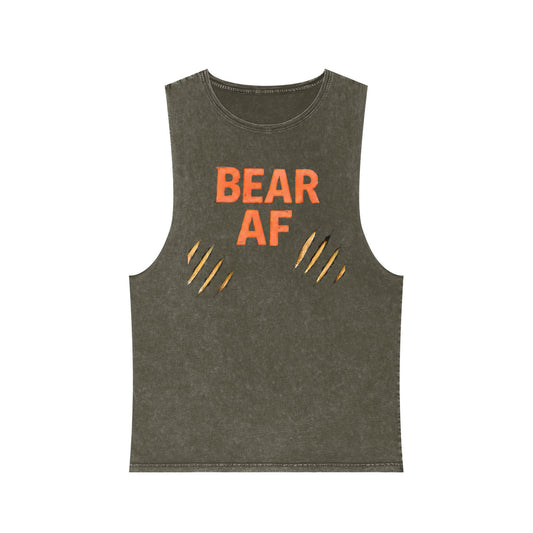 Bear AF Stonewash Tank Top — Bold Graphic Bear Claw Muscle Tee - Creations by Chris and Carlos
