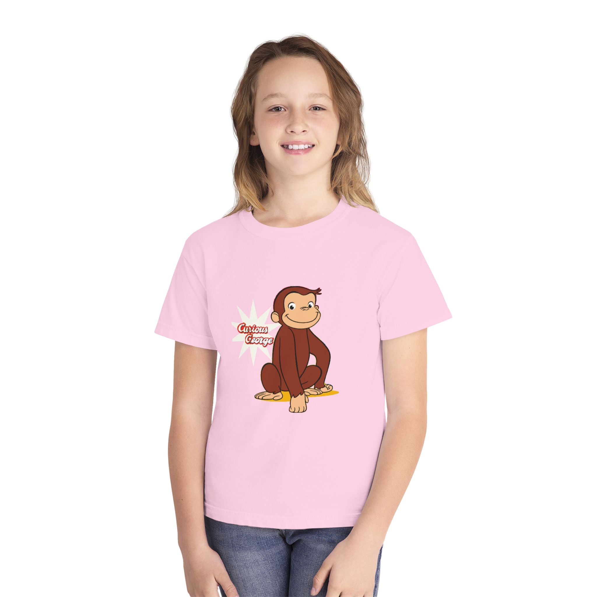 Curious George Kids T‑Shirt — Yellow Youth Tee featuring Curious George Graphic - Creations by Chris and Carlos