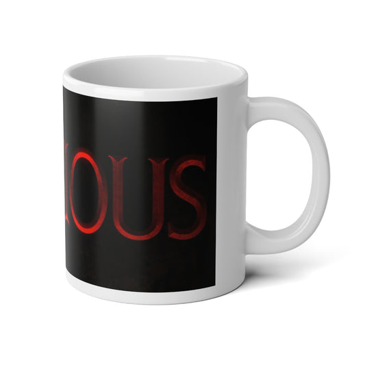 20oz Jumbo Mug — Red Gothic "Insidious" Horror Logo Coffee Cup - Creations by Chris and Carlos