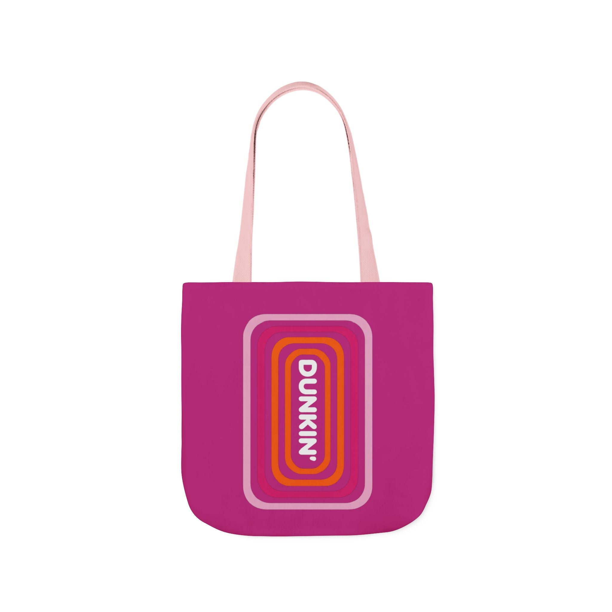 Tote Bag — Retro Pink 'Dunkin' Logo' Canvas Tote - Creations by Chris and Carlos