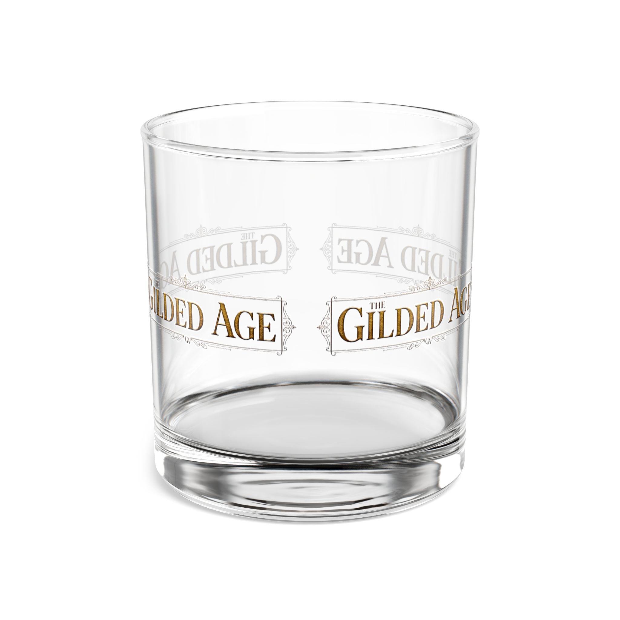 Gilded Age 10oz Rocks Glass — Vintage Gold Script Whiskey Tumbler - Creations by Chris and Carlos