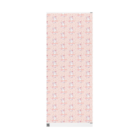 Easter Cute Bunny Pattern Wrapping Paper - Pastel Pink Love & Hearts Gift Wrap - Creations by Chris and Carlos