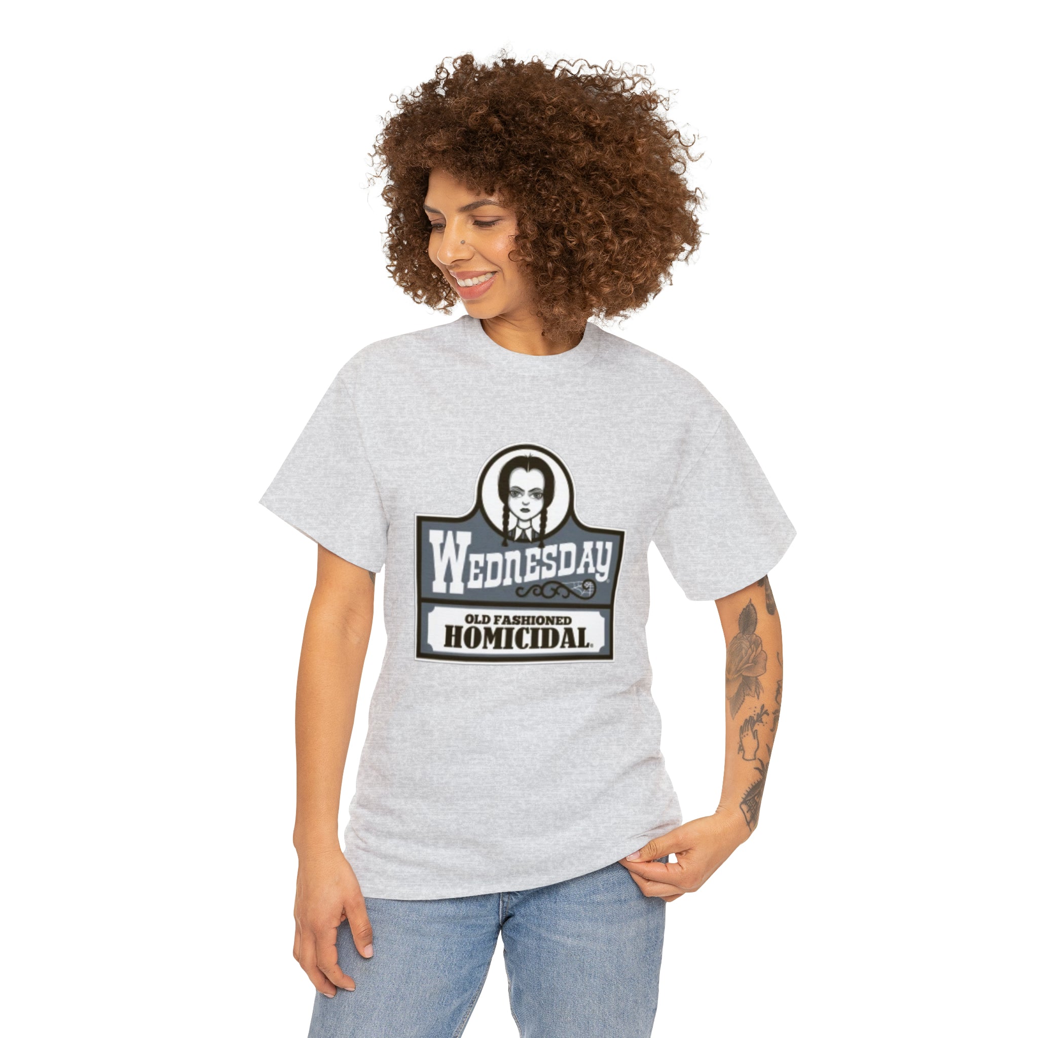 Wednesday- Wendys Unisex Heavy Cotton T-Shirt - Creations by Chris and Carlos