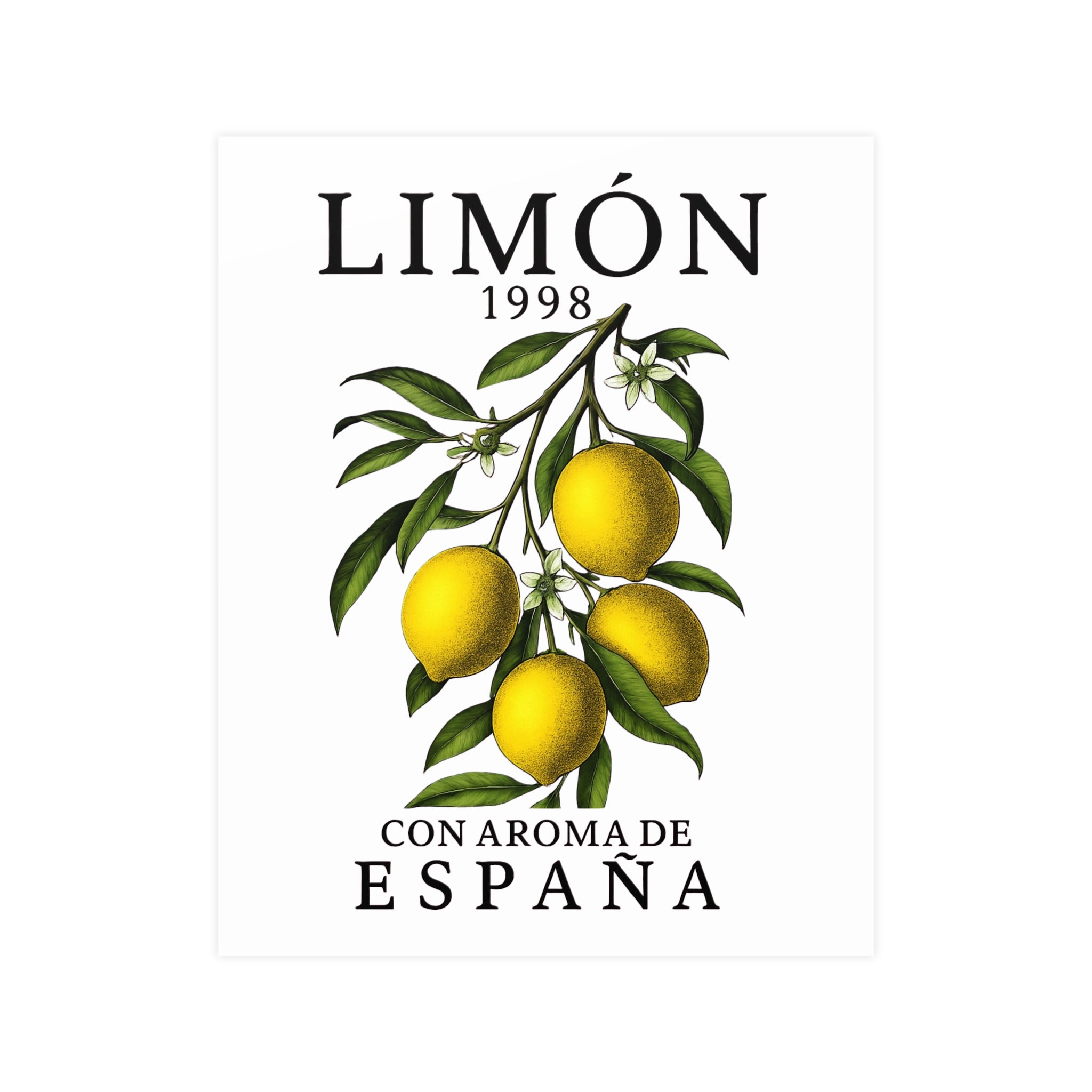 LIMÓN 1998 Spanish Lemon Botanical Poster — 'Con Aroma de España' Vintage Wall Art - Creations by Chris and Carlos