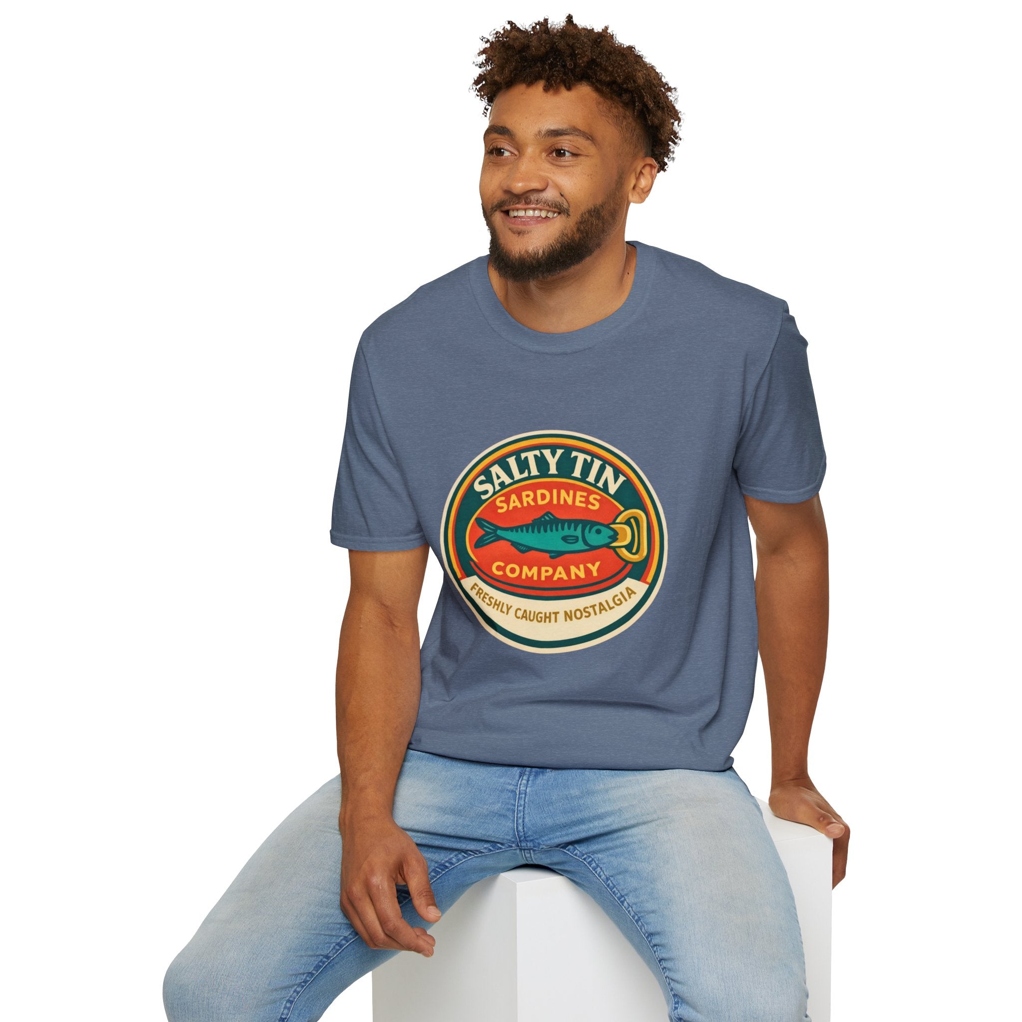 Salty Tin Sardines Vintage Logo T-Shirt - Creations by Chris and Carlos
