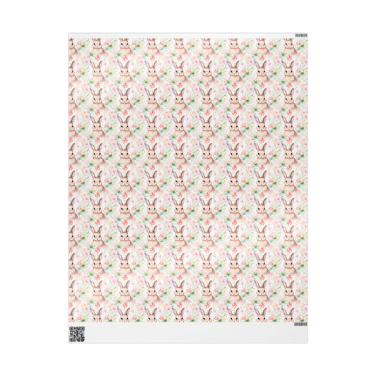 Easter Floral Bunny Wrapping Paper Roll — Cute Pastel Rabbit Gift Wrap for Baby Showers & Easter - Creations by Chris and Carlos