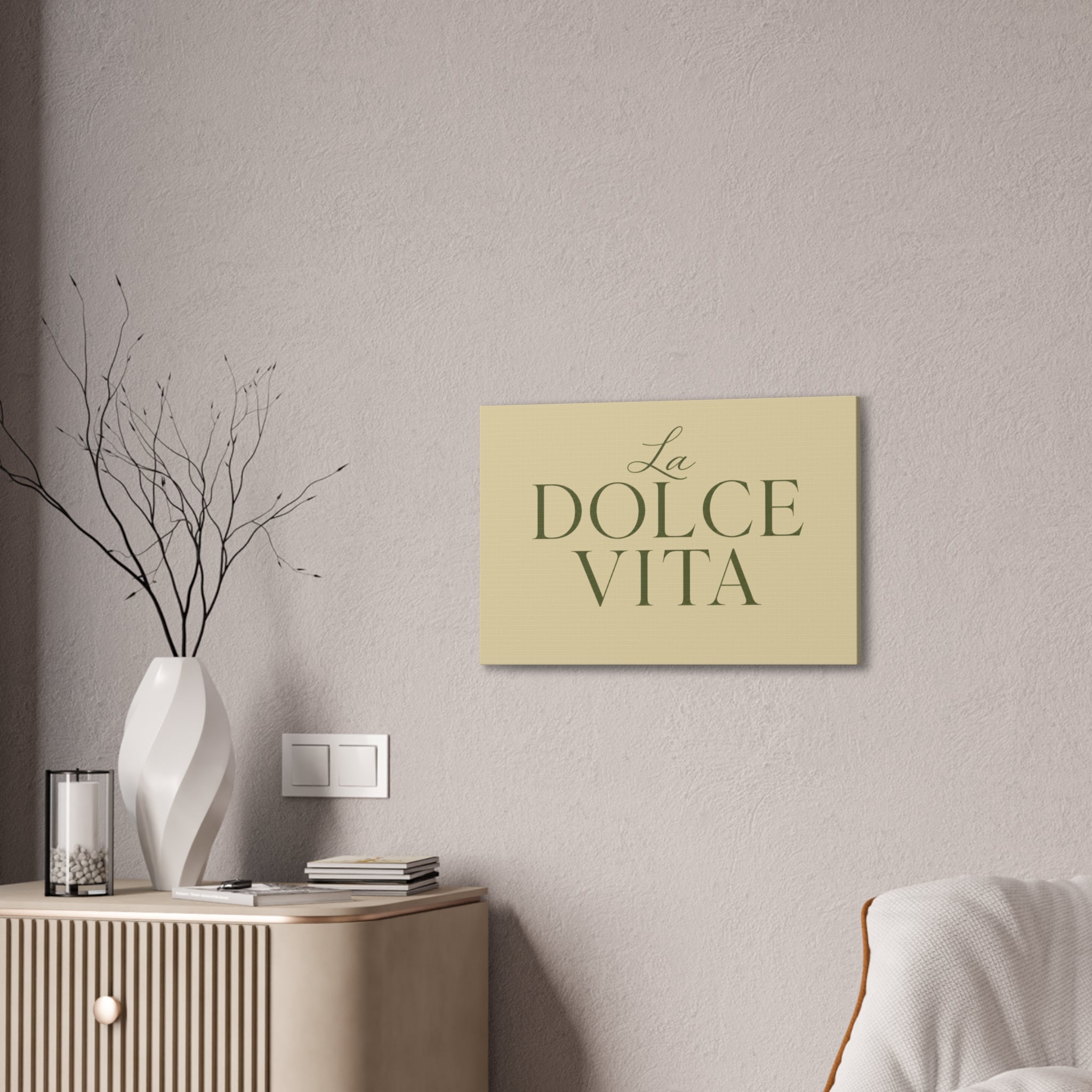 La Dolce Vita Canvas Wall Art — Elegant Italian Phrase Stretched Canvas - Creations by Chris and Carlos