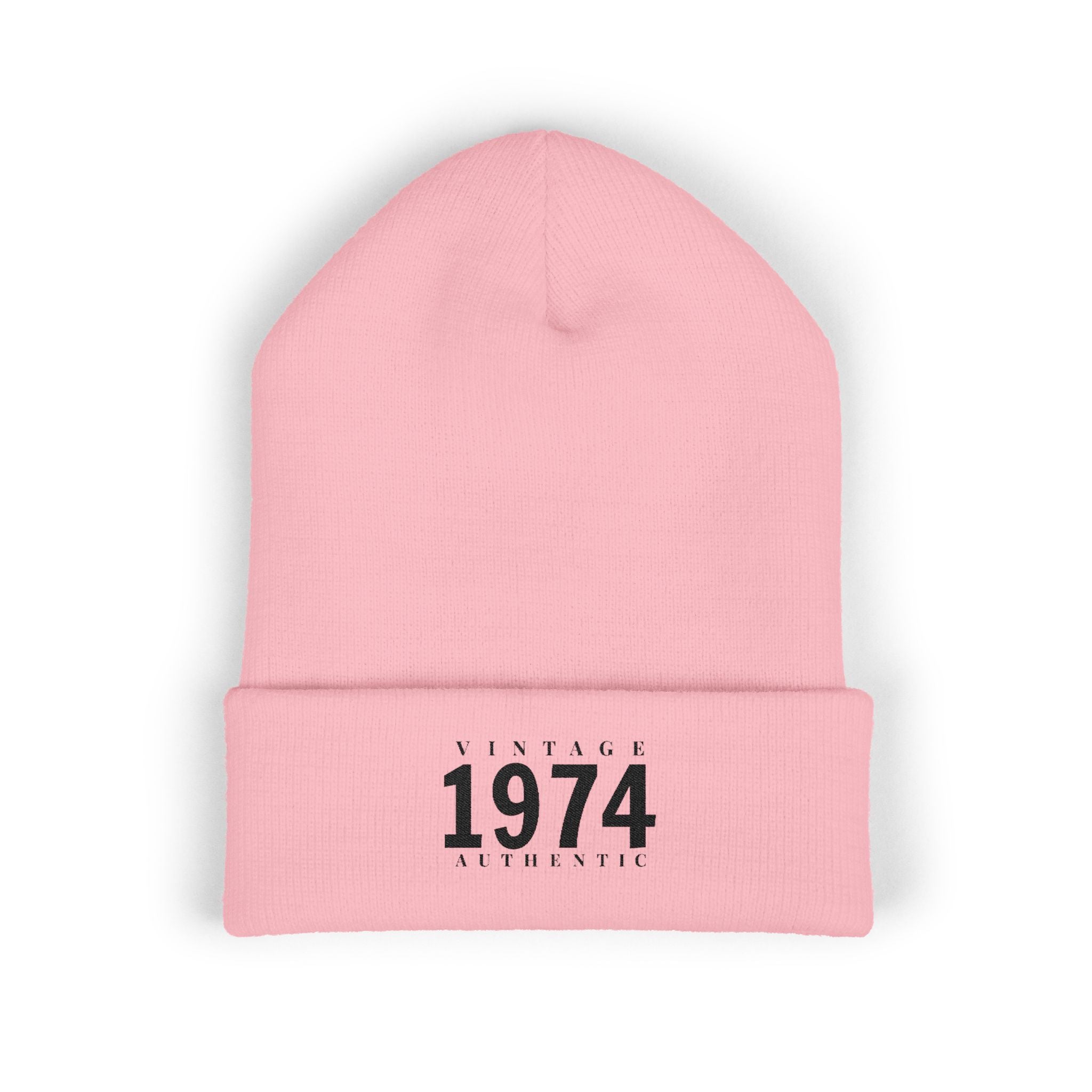 Vintage 1974 Embroidered Cuffed Beanie- Personalize - Creations by Chris and Carlos