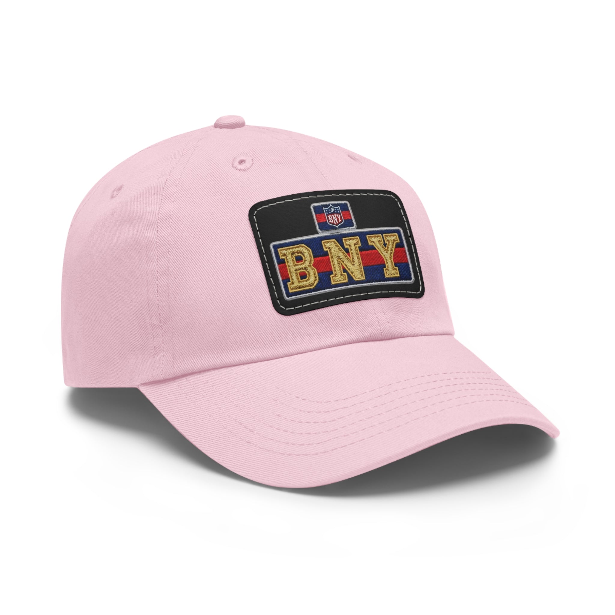 BNY Leather Patch Dad Hat – Vintage Varsity Baseball Cap - Creations by Chris and Carlos