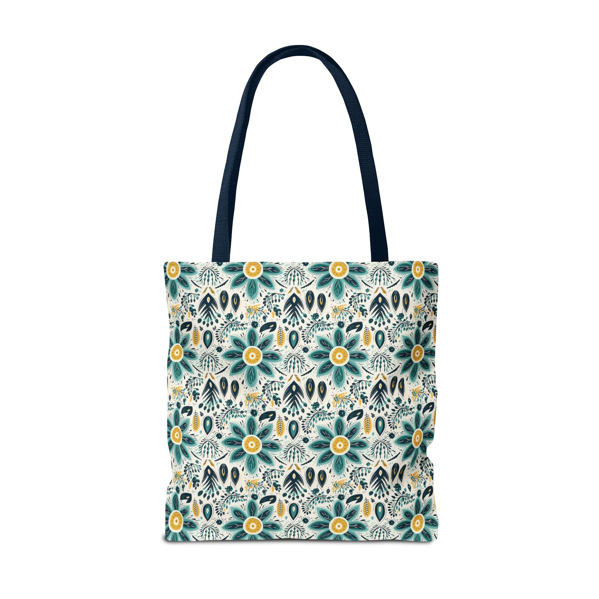 Sol y Alegría (Sun and Joy) Collection- Cactus Succulent Pattern Microfiber Blanket Soft Velveteen Throw for Home & Garden Lovers Floral Folk Art Tote Bag — Teal & Mustard All-Over Print - Creations by Chris and Carlos