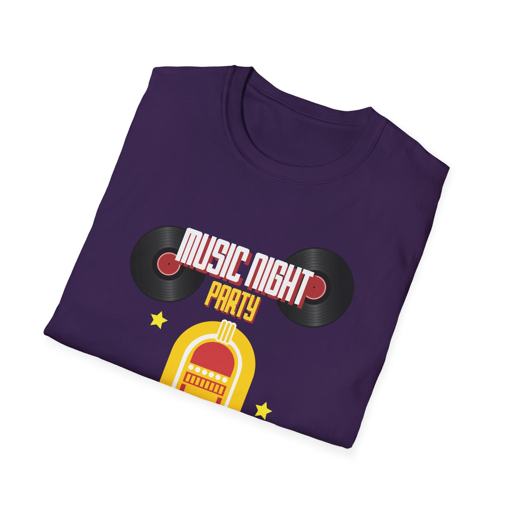 Music Night Party T-Shirt — Retro Jukebox & Vinyl Record Tee - Creations by Chris and Carlos