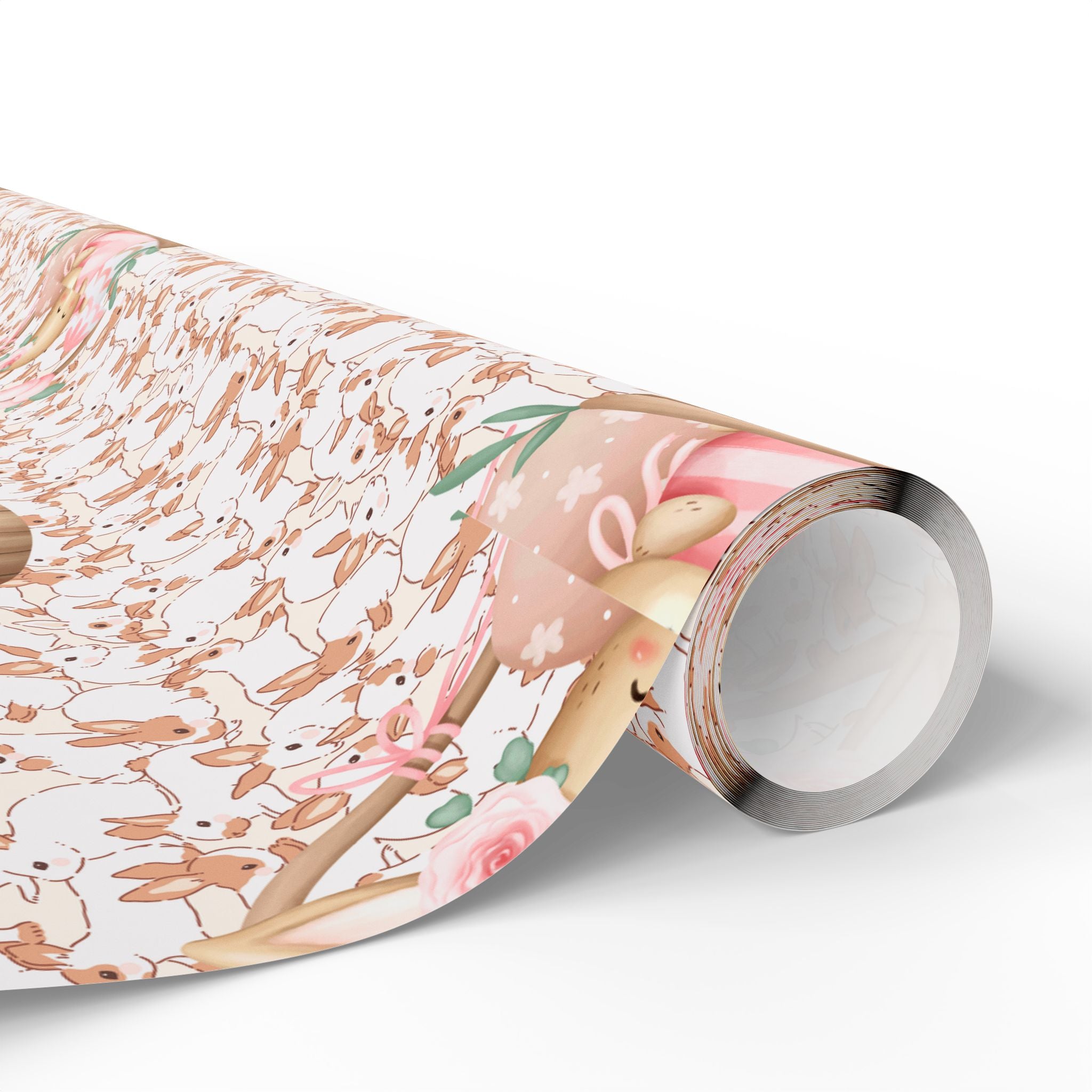 Easter Floral Bunny Wrapping Paper Roll — Cute Pastel Easter Gift Wrap - Creations by Chris and Carlos