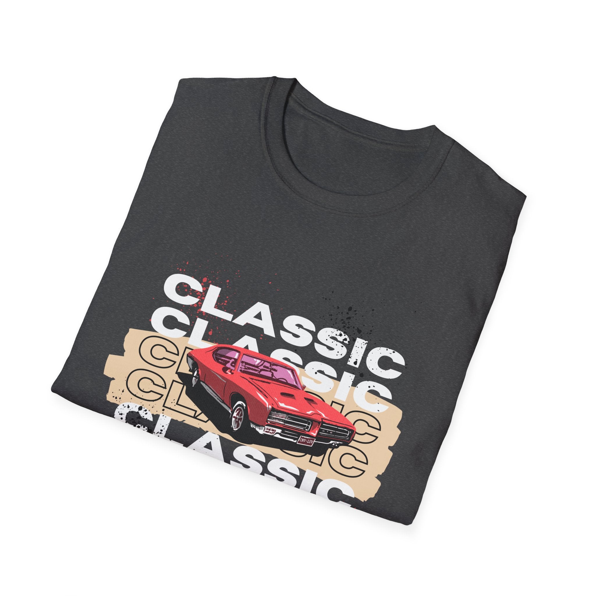Classic Car Enthusiast T-Shirt — Vintage Red Muscle Car Graphic - Creations by Chris and Carlos