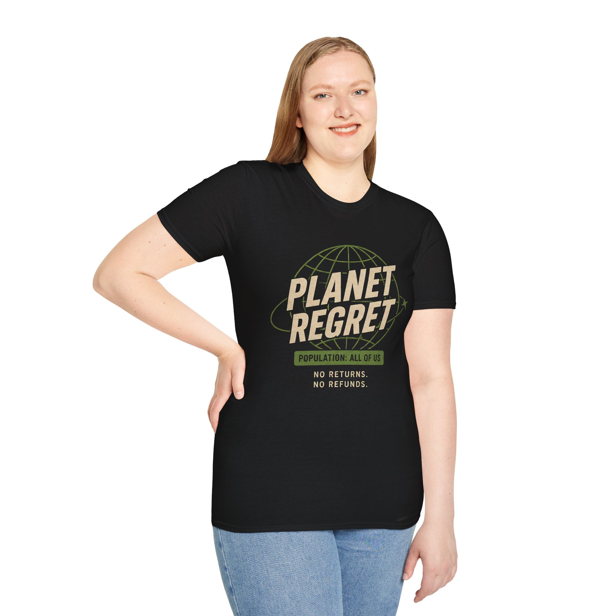 Planet Regret Graphic T-Shirt — Eco-Sarcastic Earth Awareness Tee - Creations by Chris and Carlos
