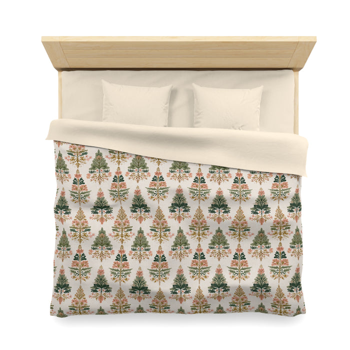 Yuletide Wonder- Cozy Microfiber Duvet Cover, Winter Wonderland Bedding, Holiday Decor, Rustic Home Textiles, Forest Themed Bedding, Comforter Set
