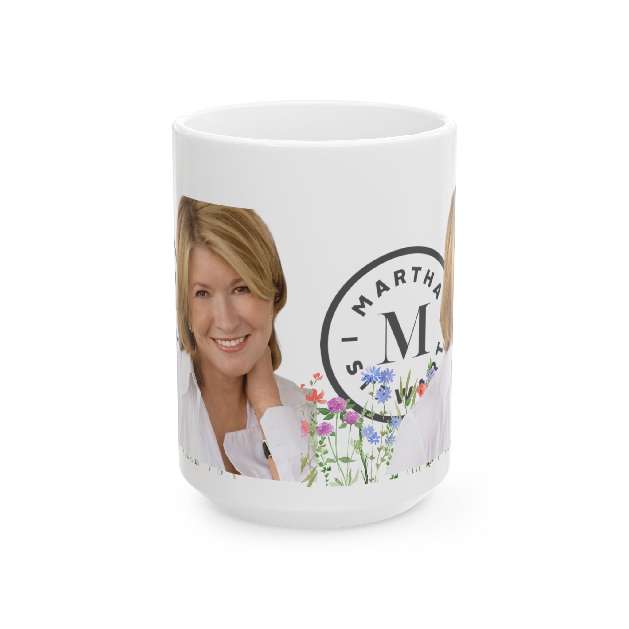 Martha- Martha Stewart Floral Portrait Ceramic Mug (11oz & 15oz) - Creations by Chris and Carlos