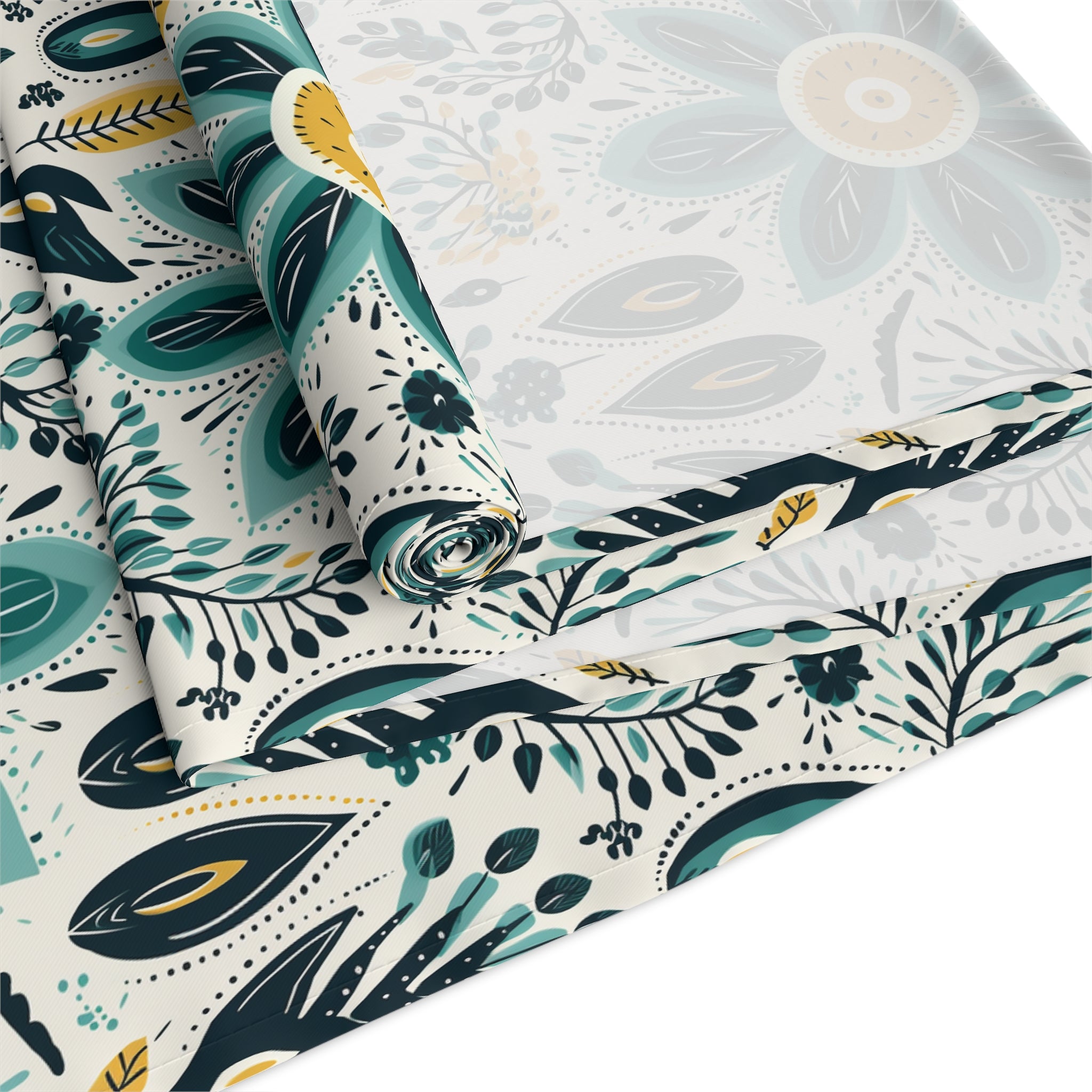 Sol y Alegría (Sun and Joy) Collection- Cactus Succulent Pattern Microfiber Blanket Soft Velveteen Throw for Home & Garden Lovers Teal Floral Table Runner — Boho Cotton-Blend Dining Decor - Creations by Chris and Carlos