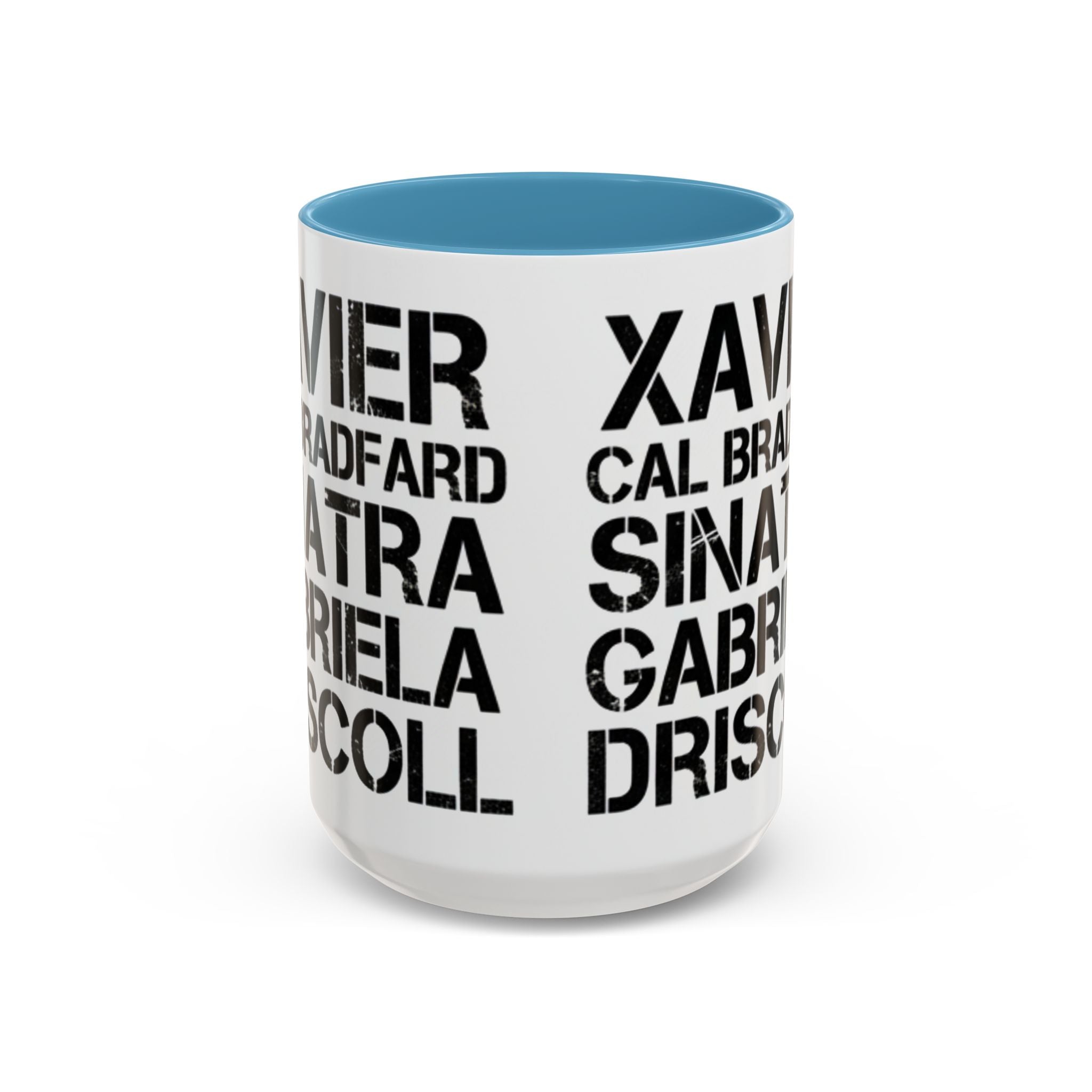 Paradise TV Show Typography Names Accent Coffee Mug — Bold Black Name List Design (11/15oz) - Creations by Chris and Carlos