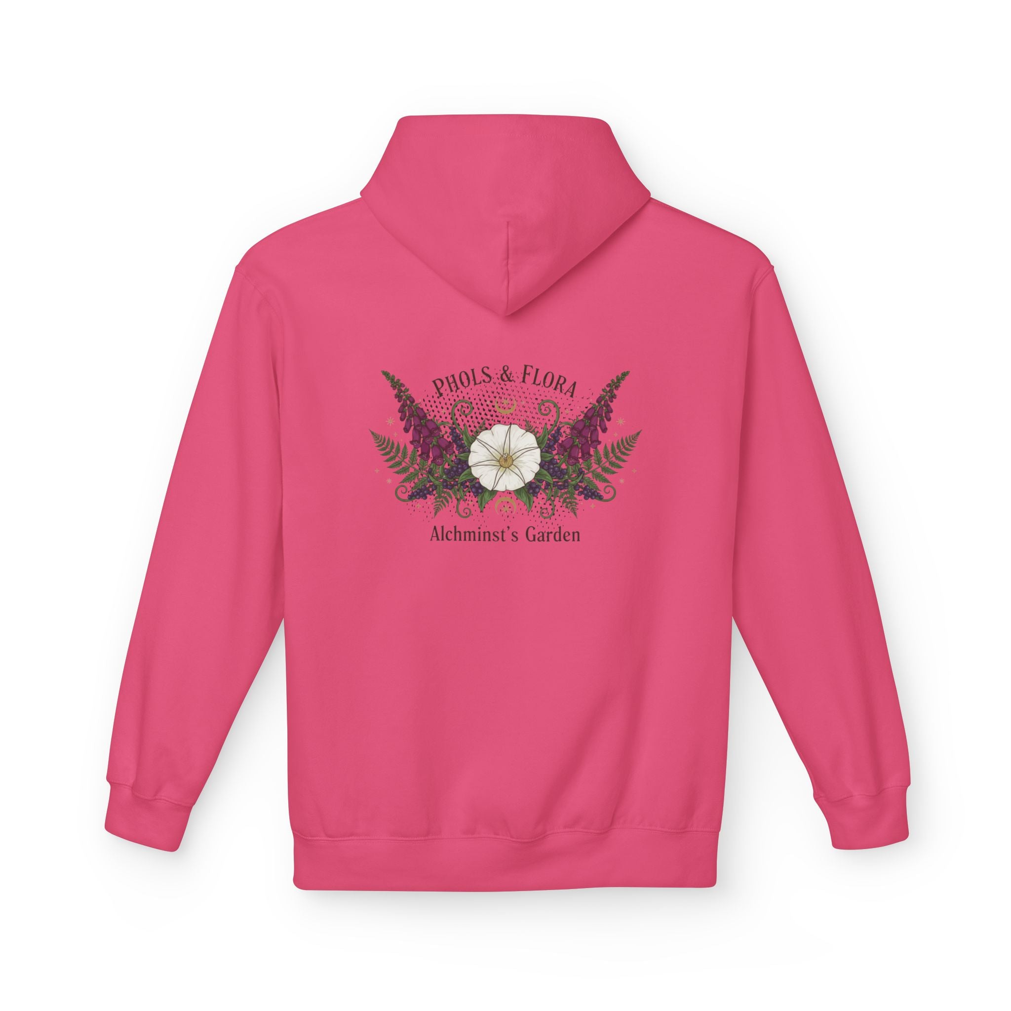 Botanical Alchemist Hoodie — Phols & Flora "Alchimist’s Garden" Floral Back Print - Creations by Chris and Carlos